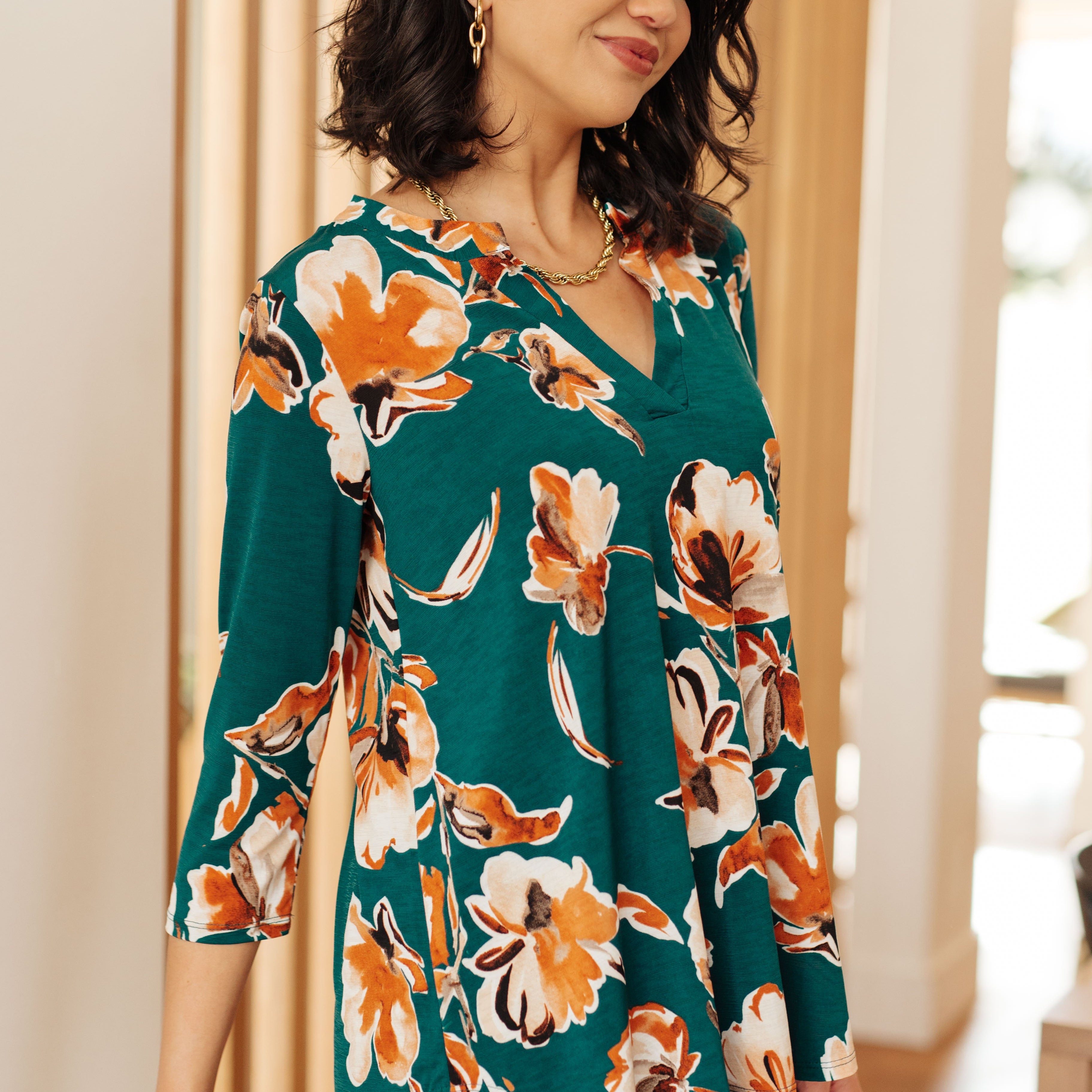 I Think Different Top in Teal Floral Tops Ave Shops- Tilden Co.