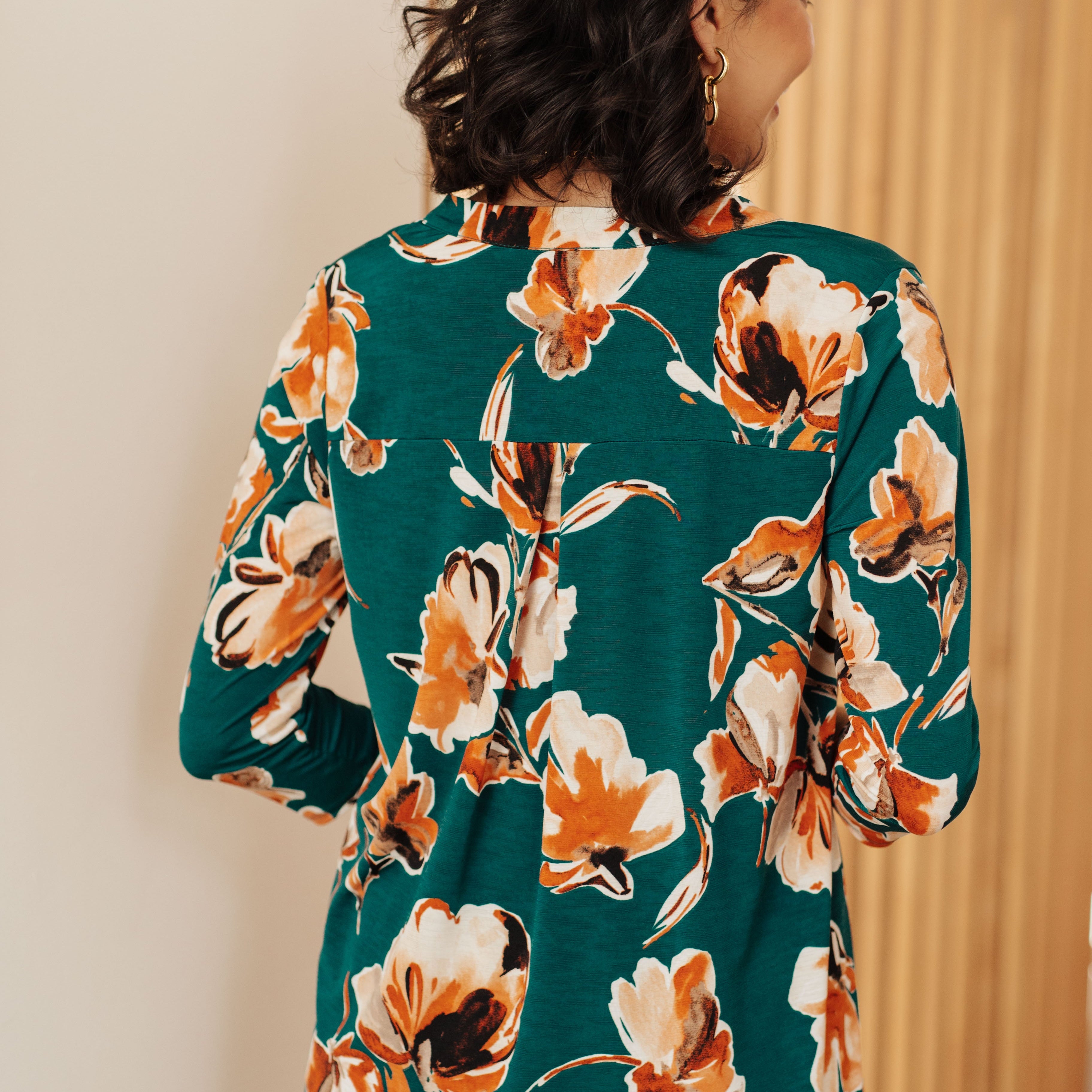 I Think Different Top in Teal Floral Tops Ave Shops- Tilden Co.