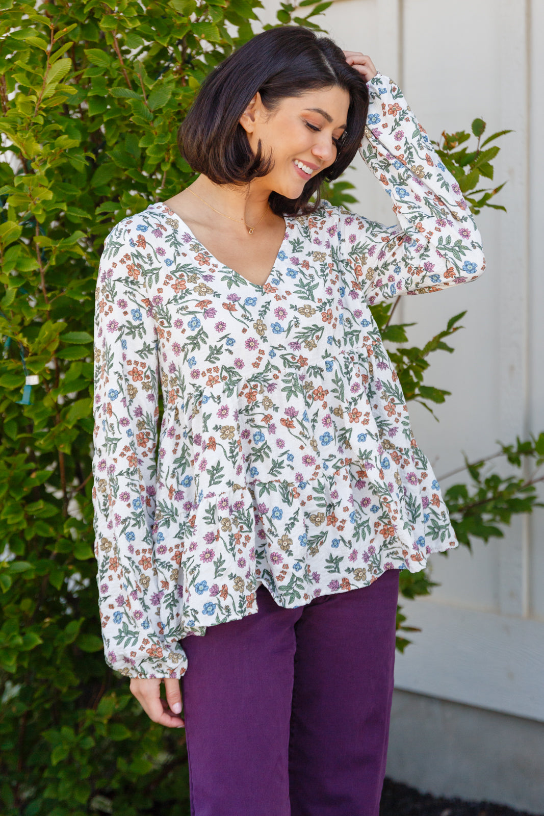 I Think I Can V-Neck Floral Top Tops Ave Shops- Tilden Co.