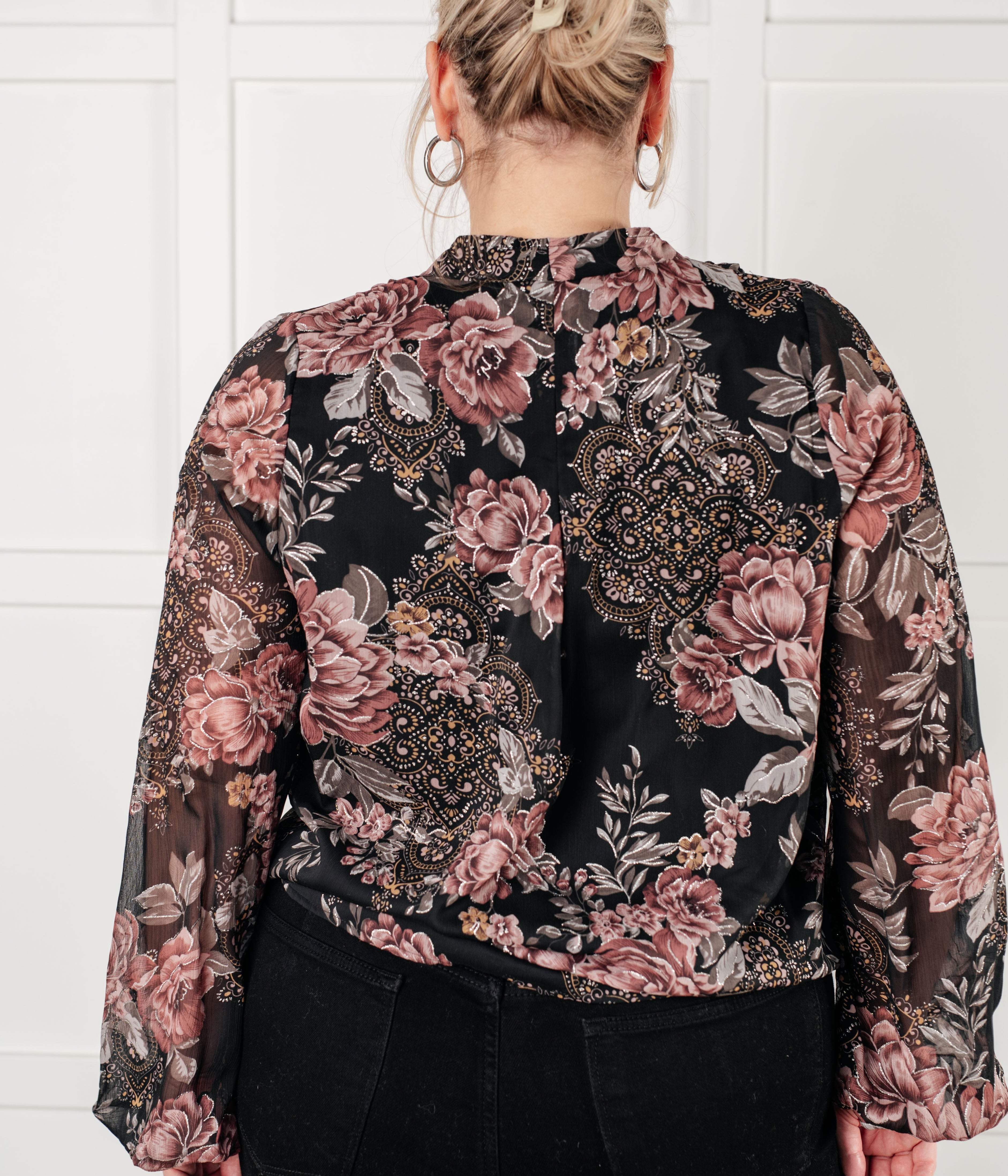 I Wish We Had it All Surplice Floral Blouse Blouses Ave Shops- Tilden Co.
