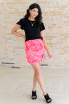 Pink, Paisley, and Perfect Mini Skirt Bottoms Ave Shops- Tilden Co.