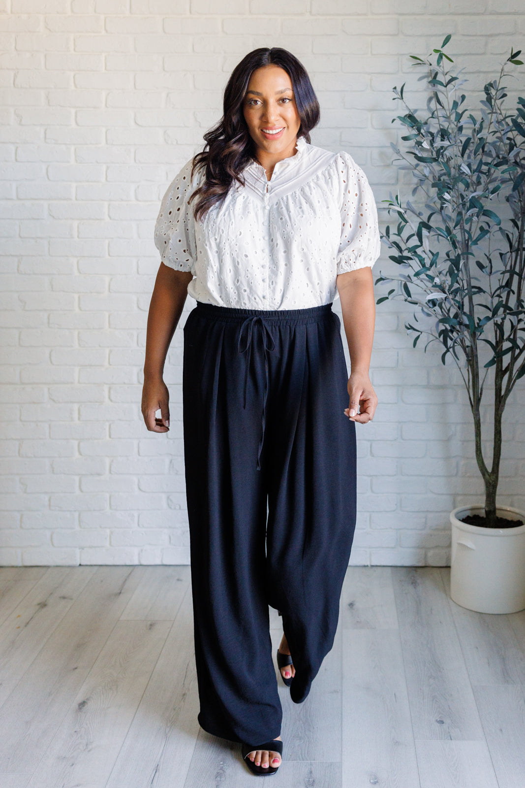 I'll Let You Know Eyelet Lace Blouse Blouses Ave Shops- Tilden Co.