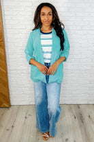 I'm Really That Gal Open Front Blazer in Aqua Womens Ave Shops- Tilden Co.