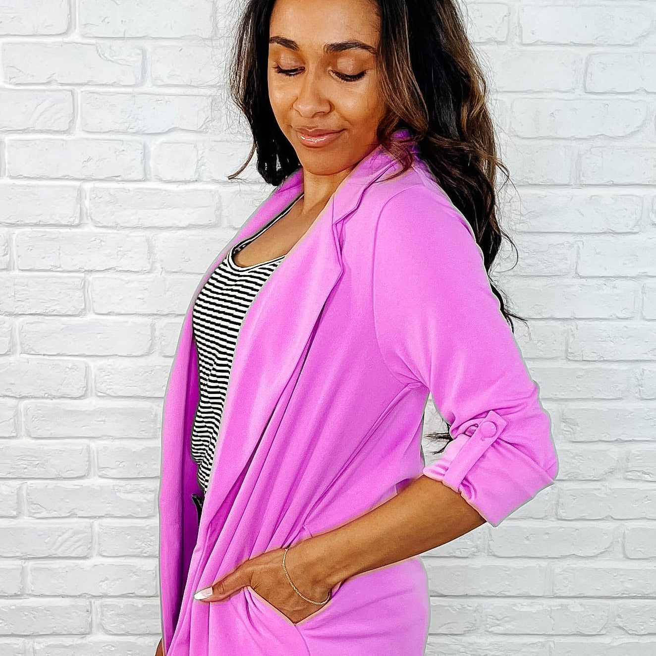 I'm Really That Gal Open Front Blazer in Orchid Glow Womens Ave Shops- Tilden Co.