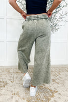 In or Out Wide Leg Cropped Pants Lt Olive Womens Ave Shops- Tilden Co.