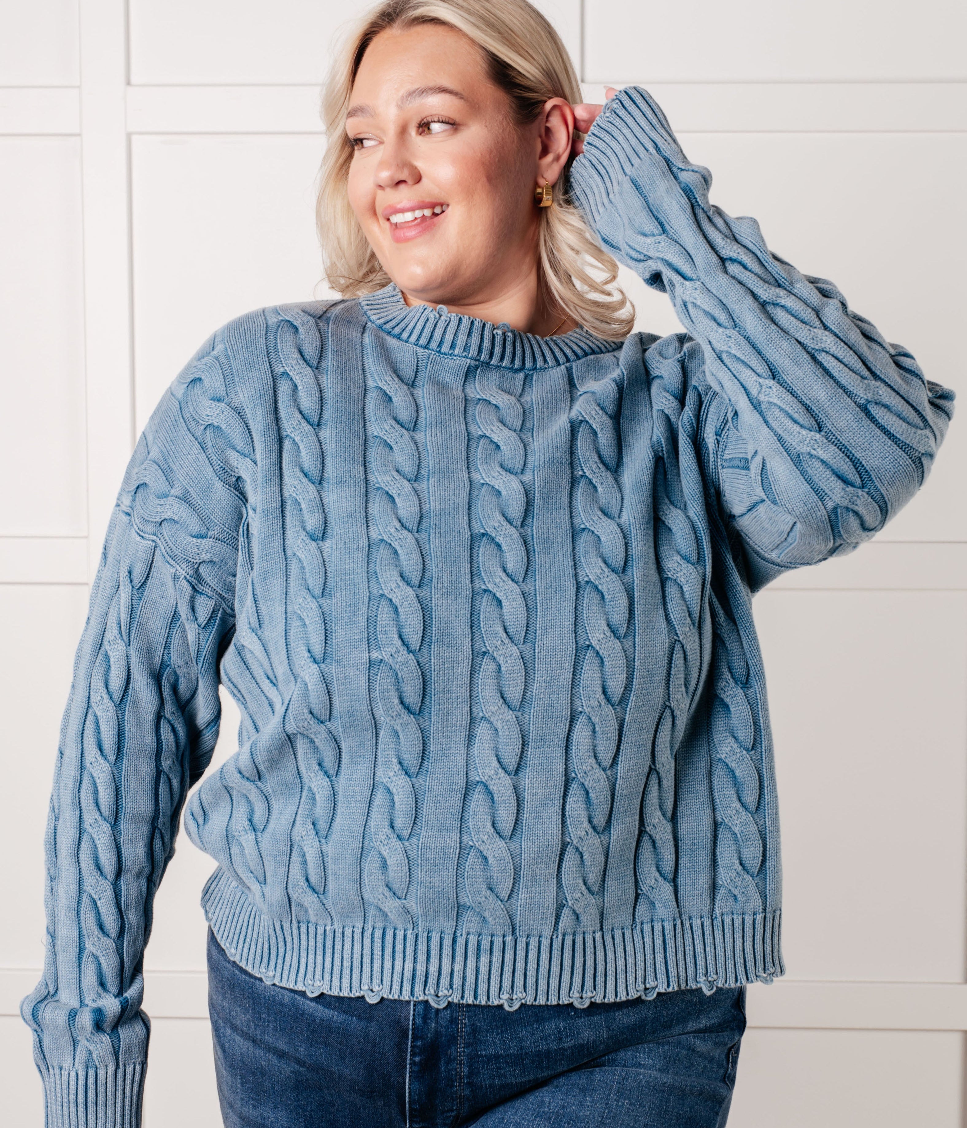 In the Right Direction Cable Knit Sweater Tops Ave Shops- Tilden Co.