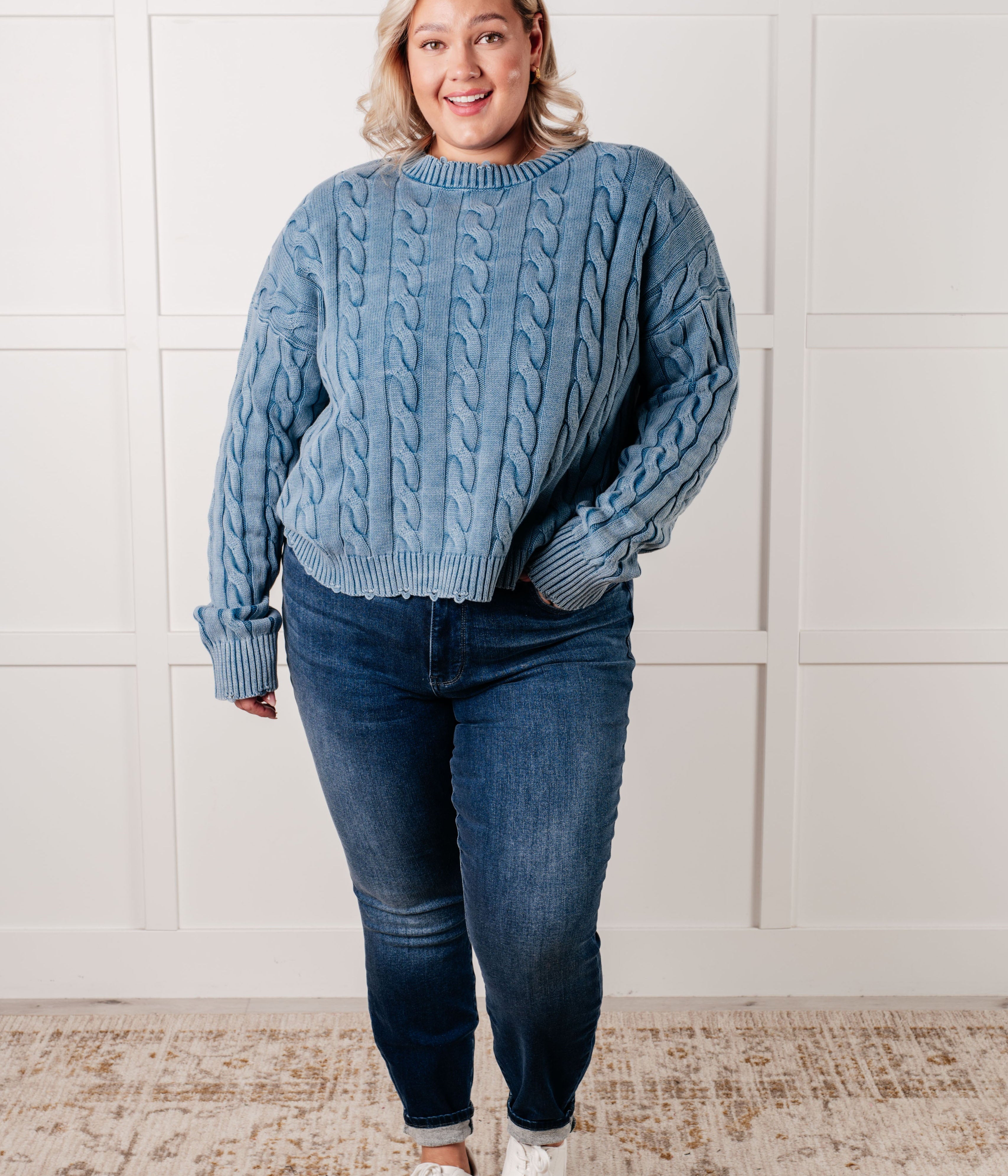 In the Right Direction Cable Knit Sweater Tops Ave Shops- Tilden Co.