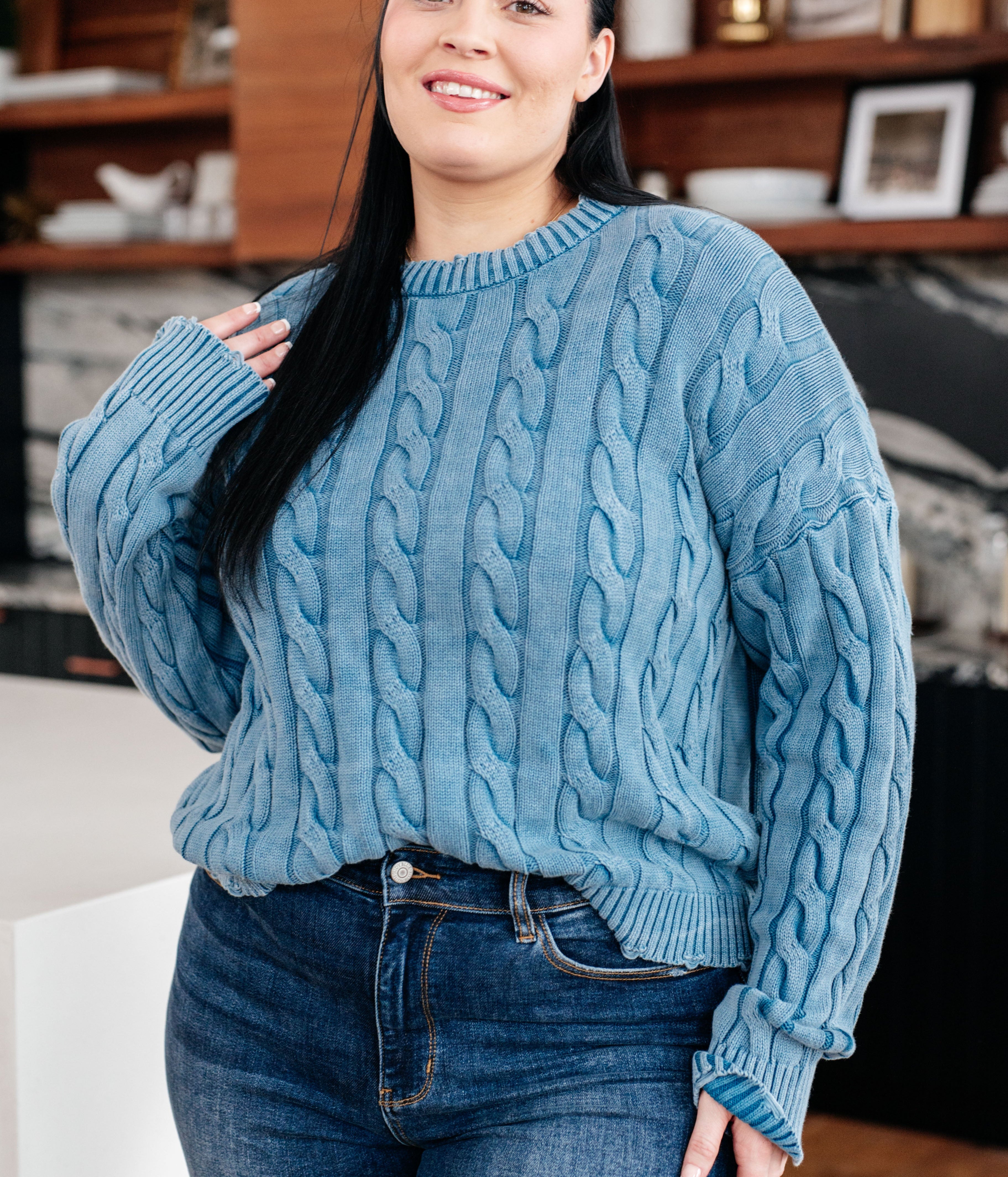 In the Right Direction Cable Knit Sweater Tops Ave Shops- Tilden Co.