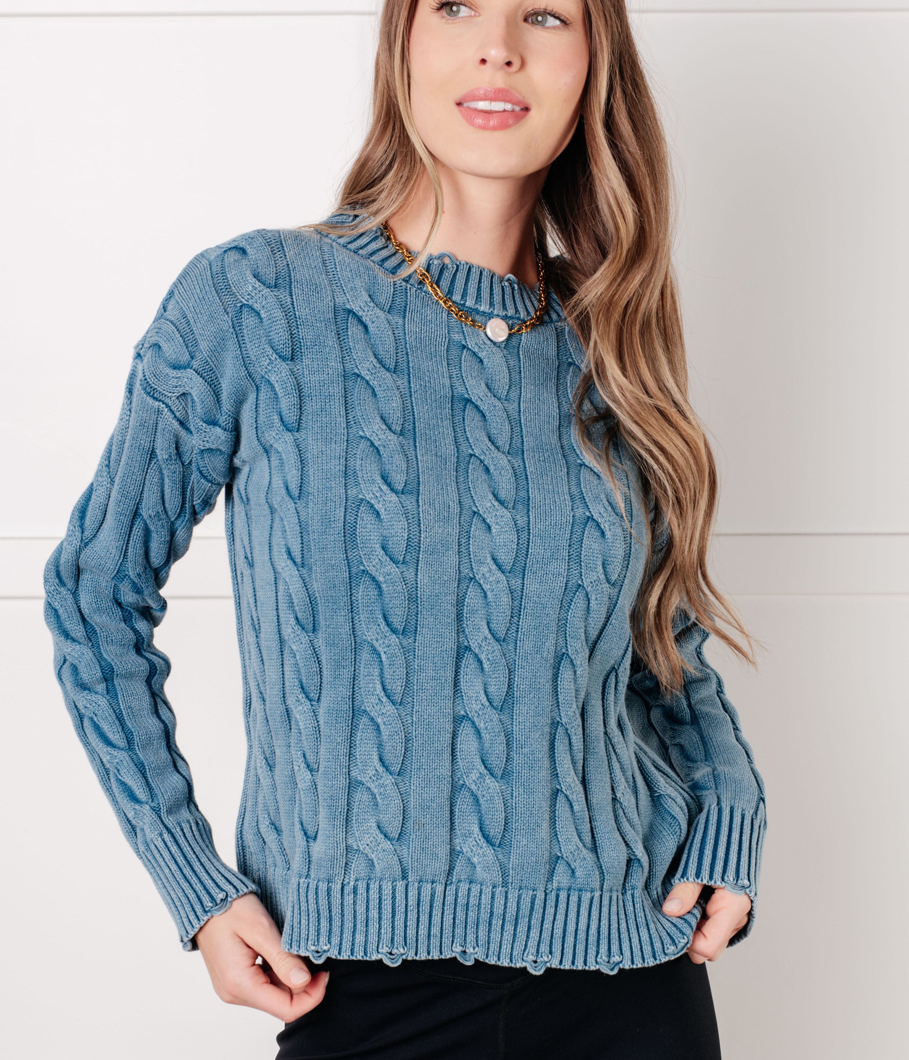 In the Right Direction Cable Knit Sweater Tops Ave Shops- Tilden Co.