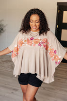 Isabel Embroidered Tunic in Mocha Tops Ave Shops- Tilden Co.