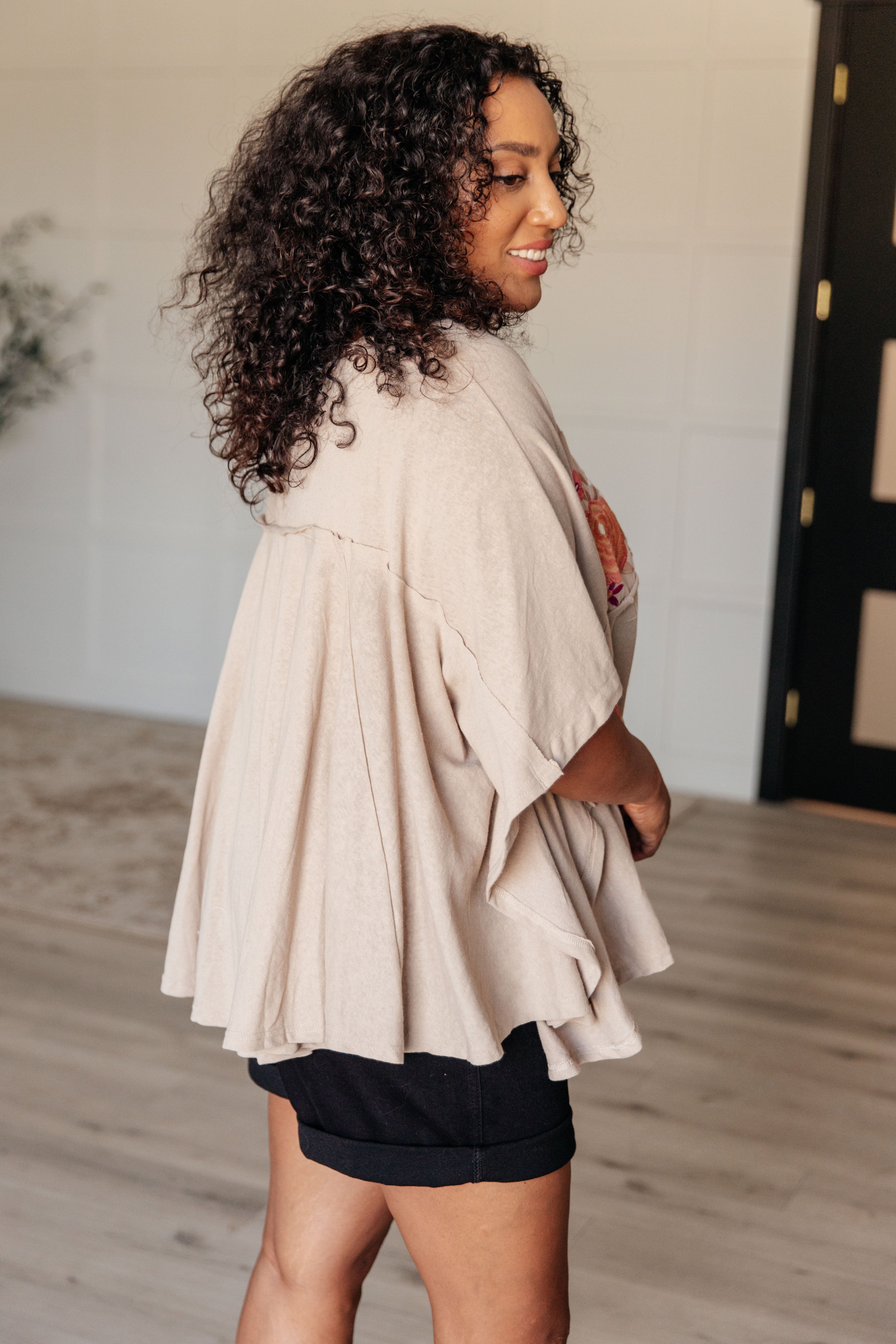 Isabel Embroidered Tunic in Mocha Tops Ave Shops- Tilden Co.