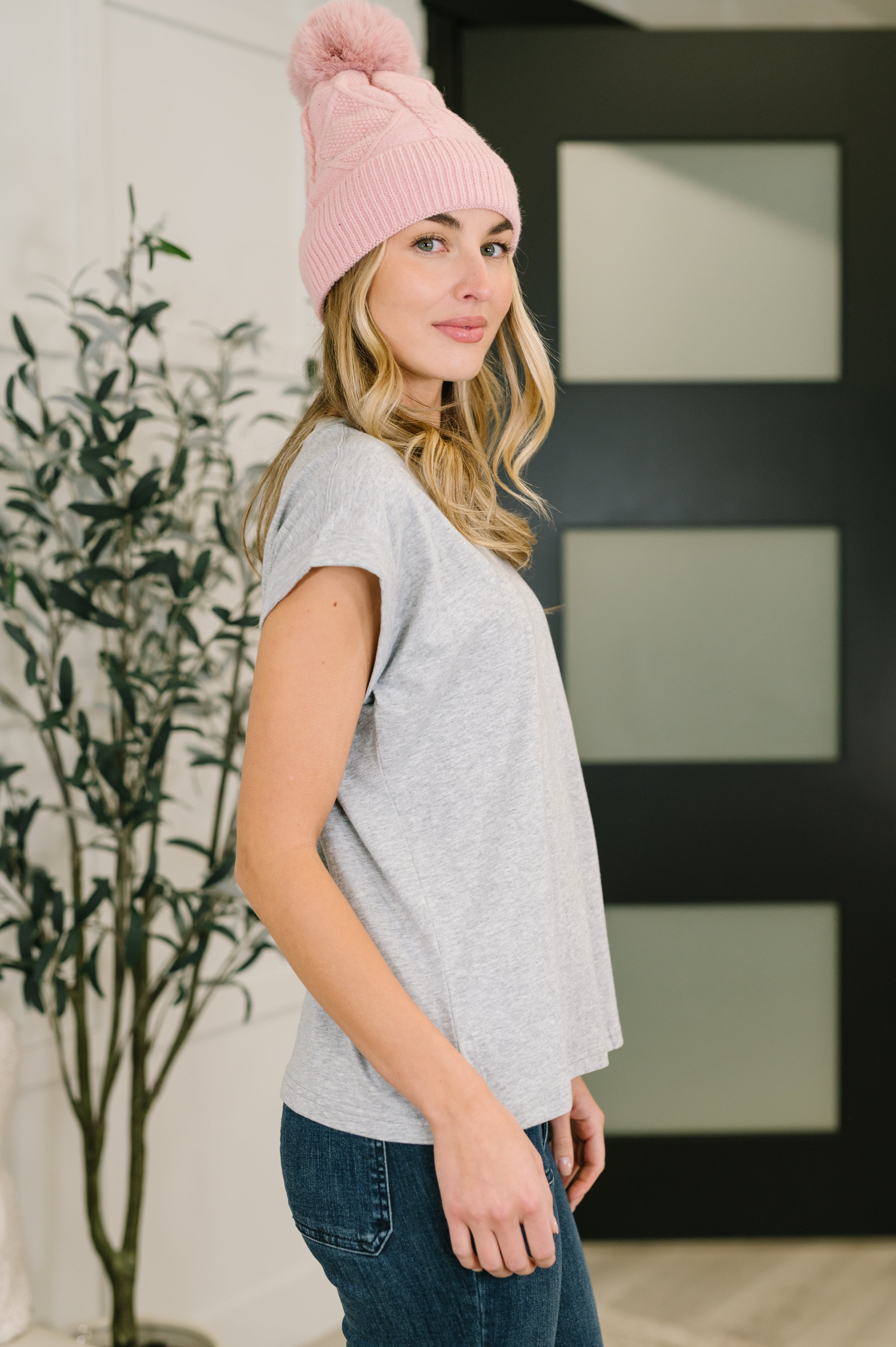 It Starts Here Basic Rolled Sleeve Tee in H Grey Womens Ave Shops- Tilden Co.