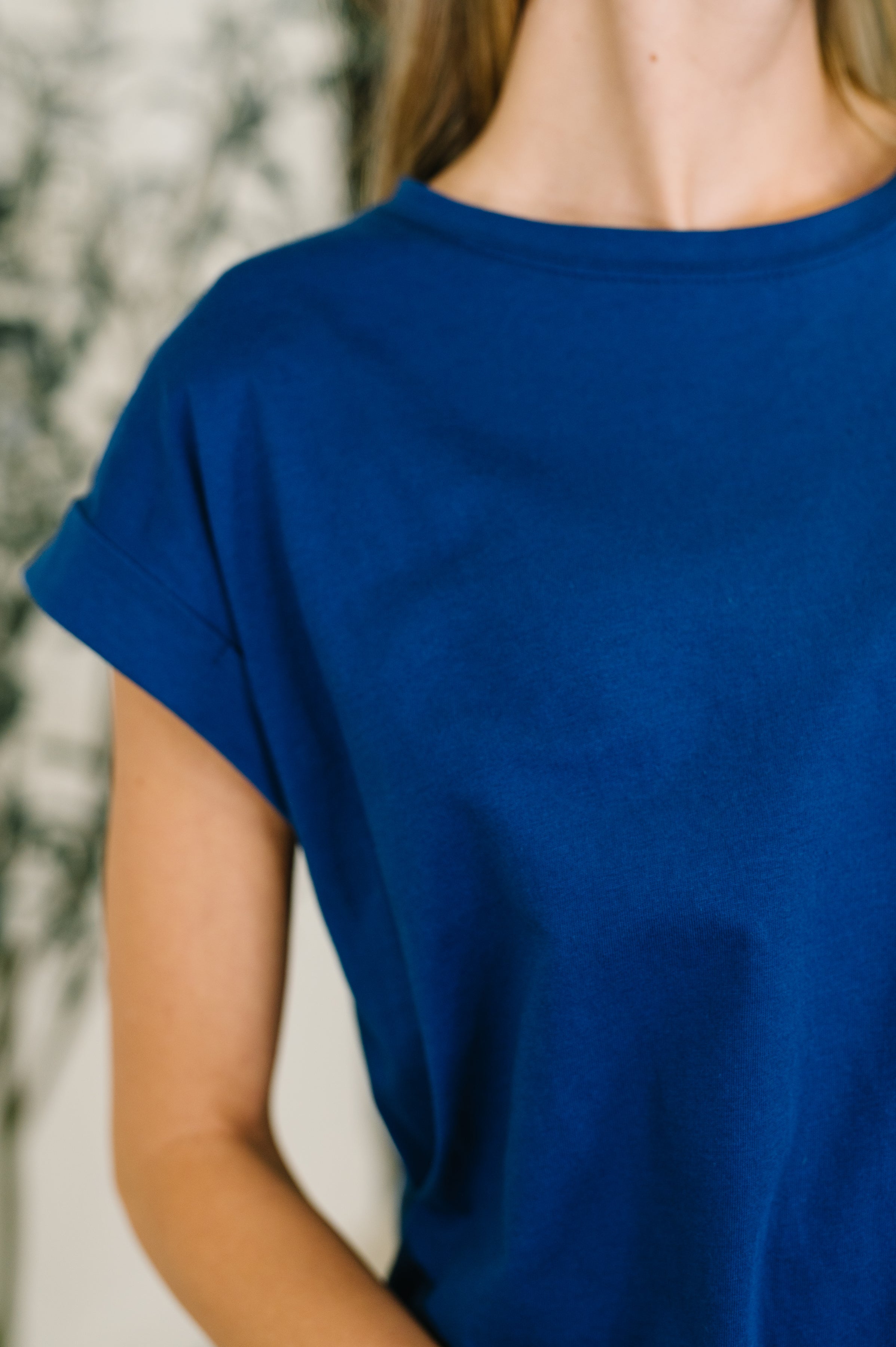 It Starts Here Basic Rolled Sleeve Tee in Lt Navy Womens Ave Shops- Tilden Co.