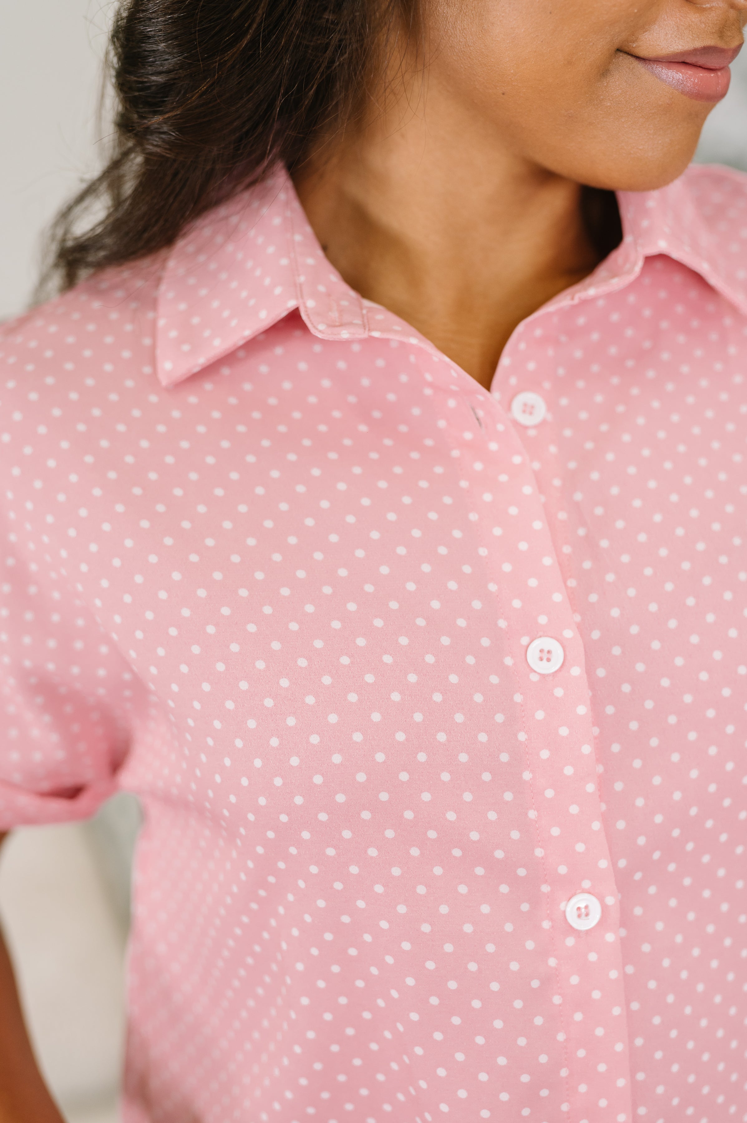It's Just Business Collared Button Down Blouse Womens Ave Shops- Tilden Co.