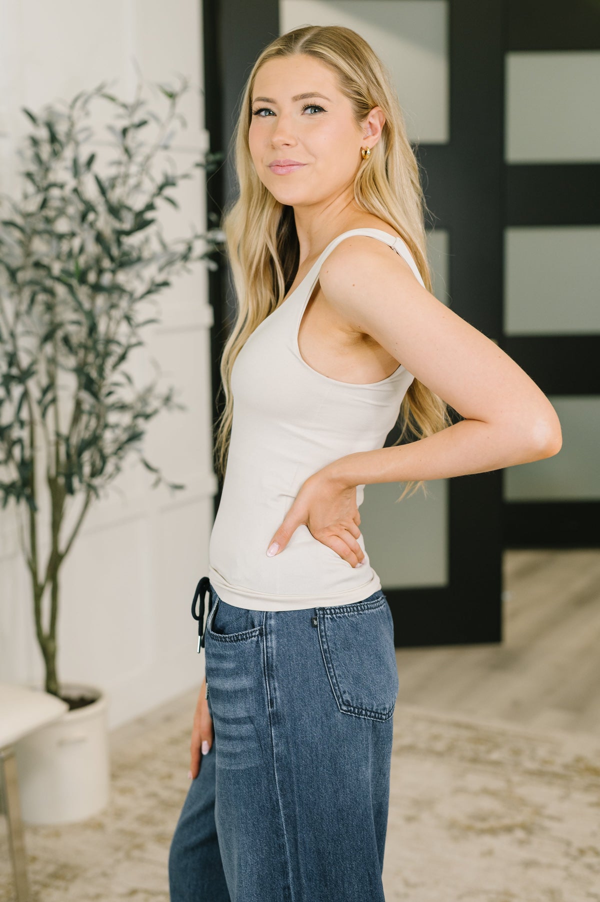 It's the Simple Things Scoop Neck Tank in Sand Beige Womens Ave Shops- Tilden Co.
