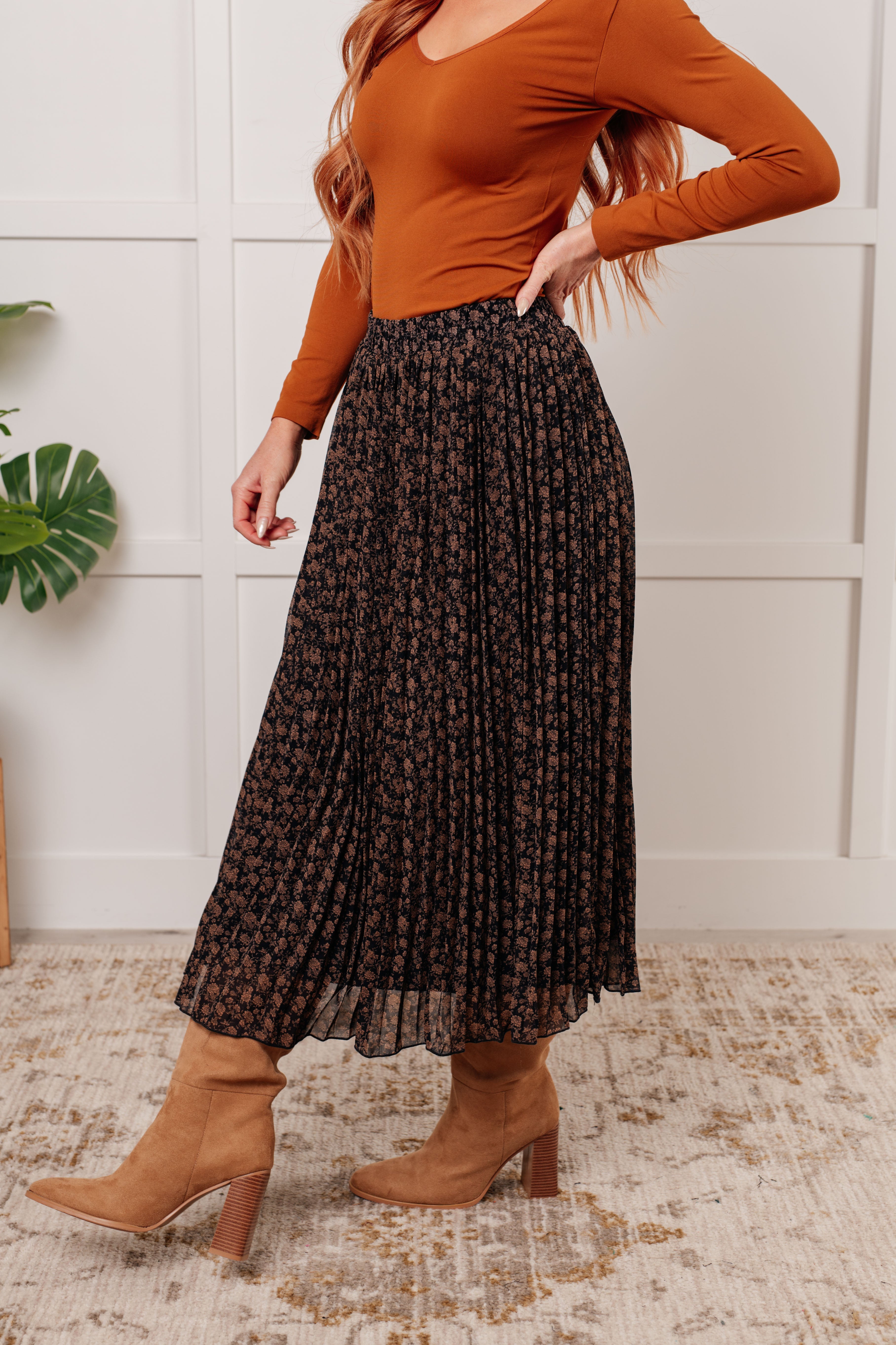 Just What You Wanted Floral Print Pleated Skirt Bottoms Ave Shops- Tilden Co.