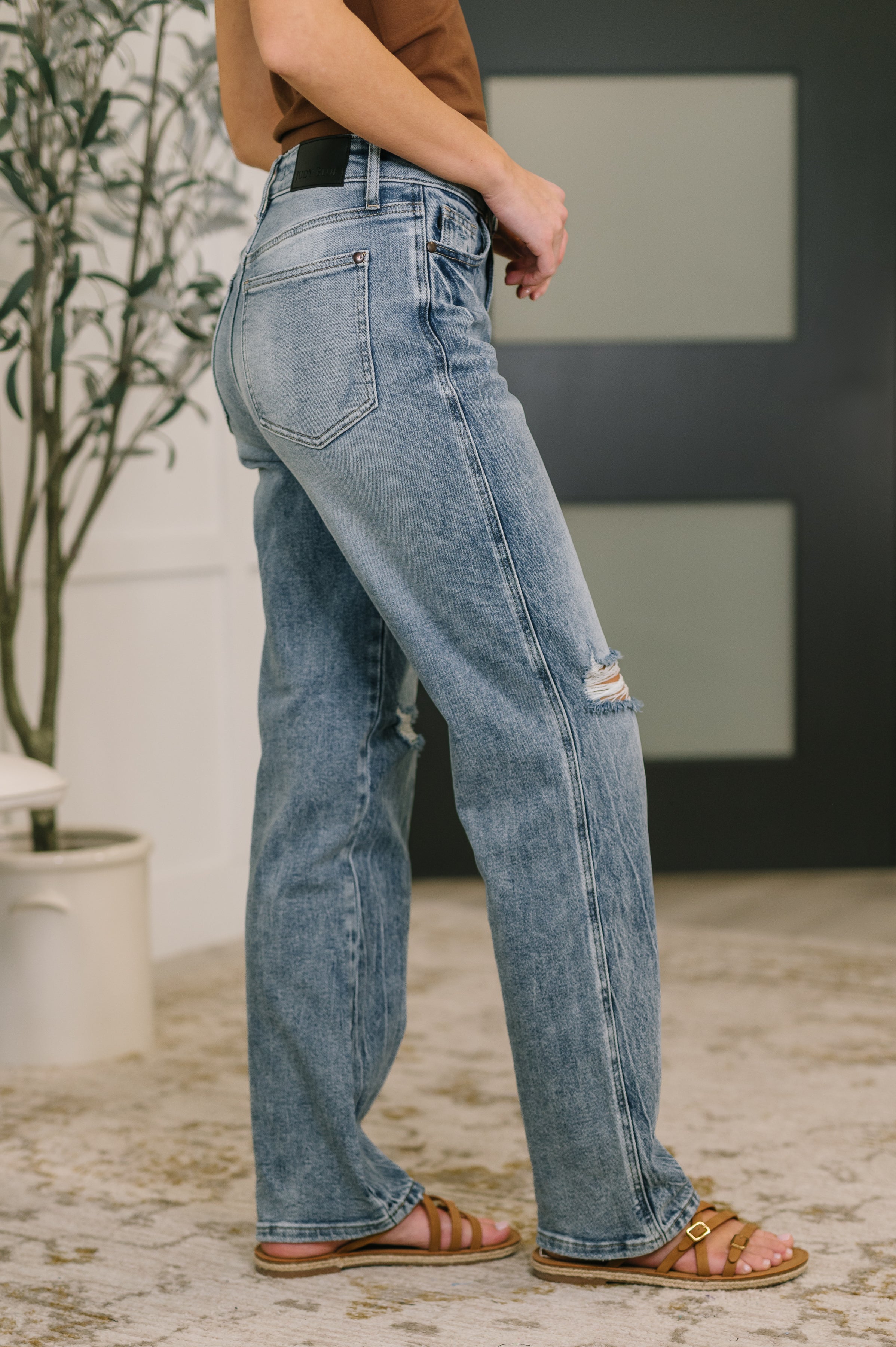 Kayla High Waist Rigid Magic Slim Straight Jeans Ave Shops- Tilden Co.