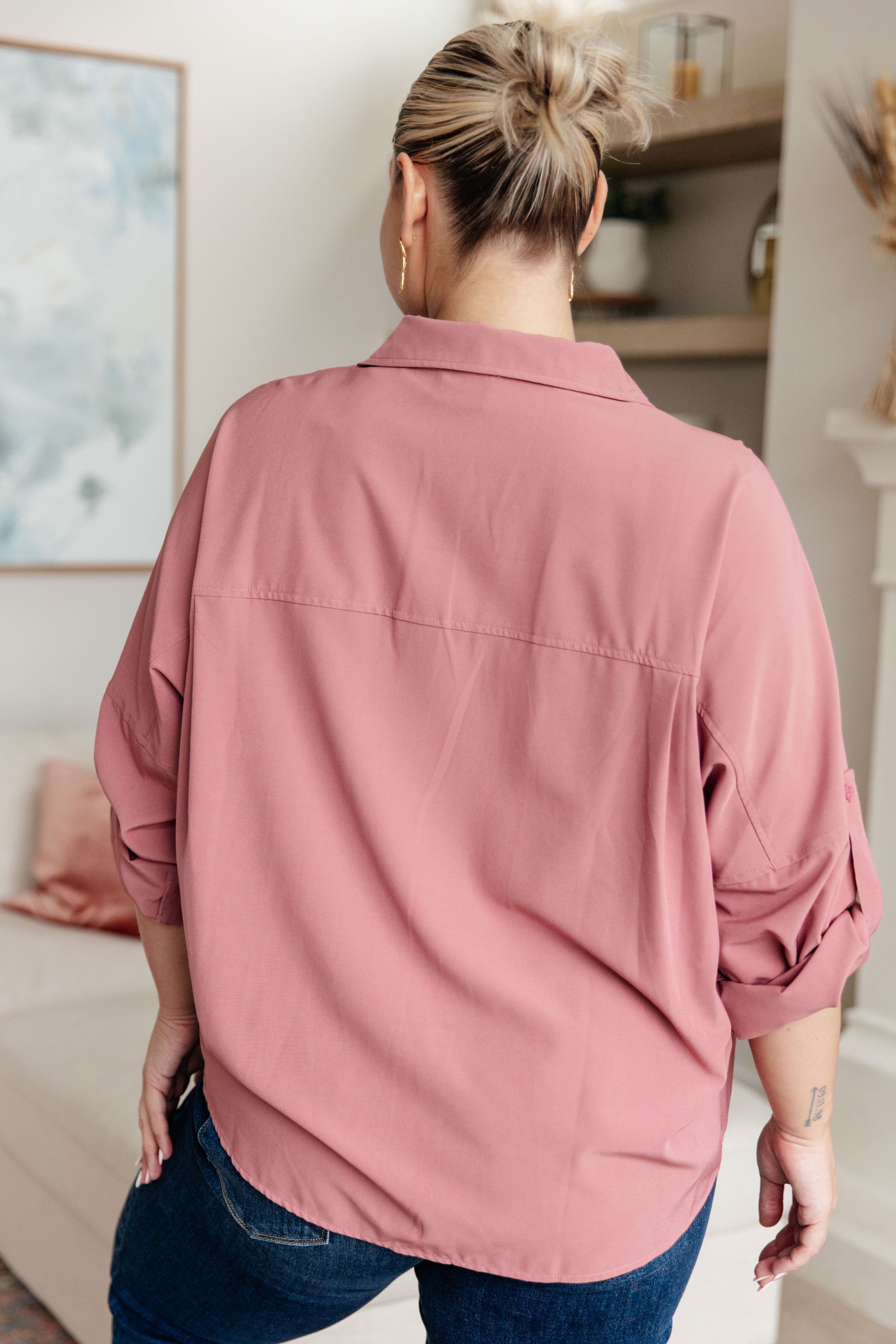 Keep it Profesh Button Up Top T-Shirt Ave Shops- Tilden Co.