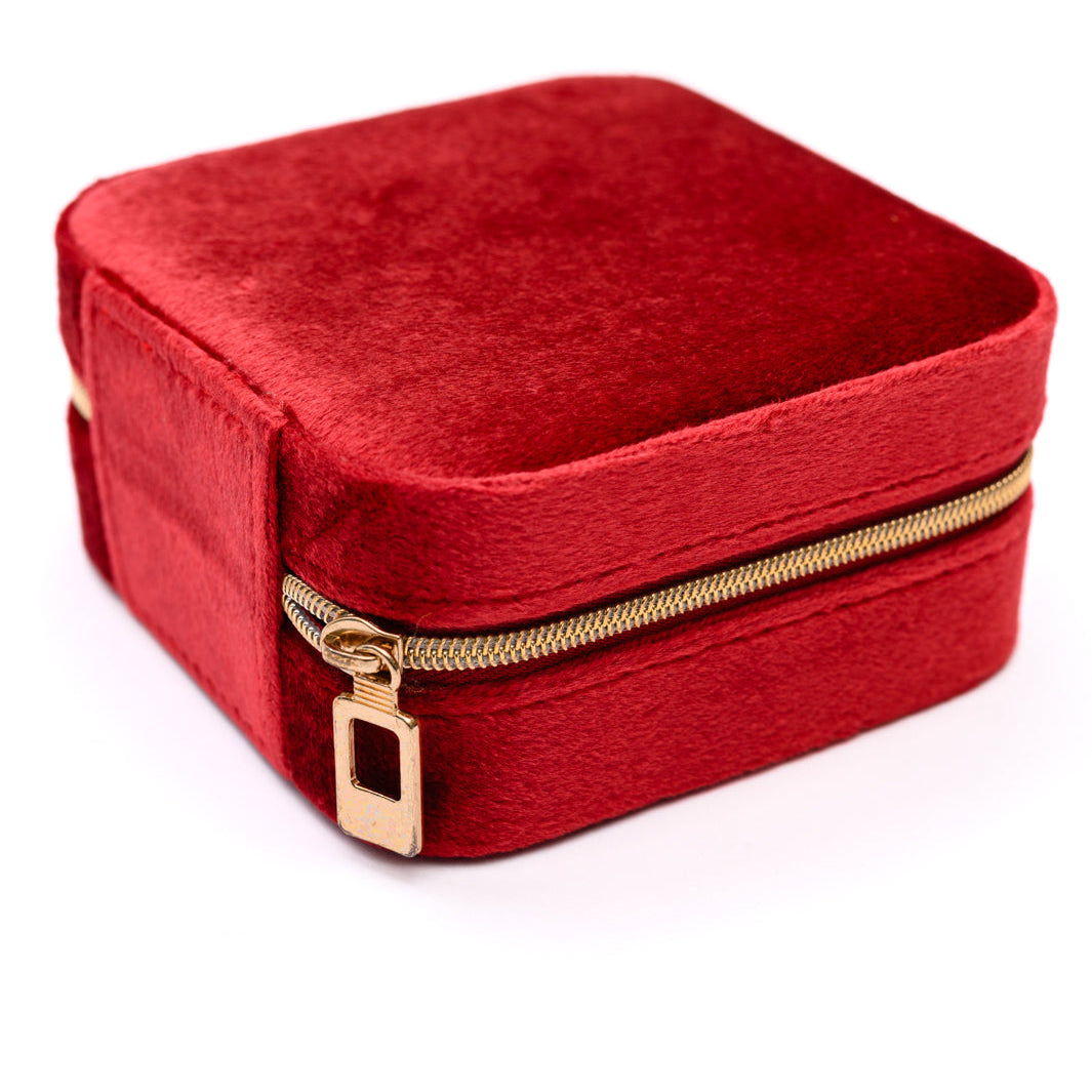 Kept and Carried Velvet Jewelry Box in Red Accessories Ave Shops- Tilden Co.