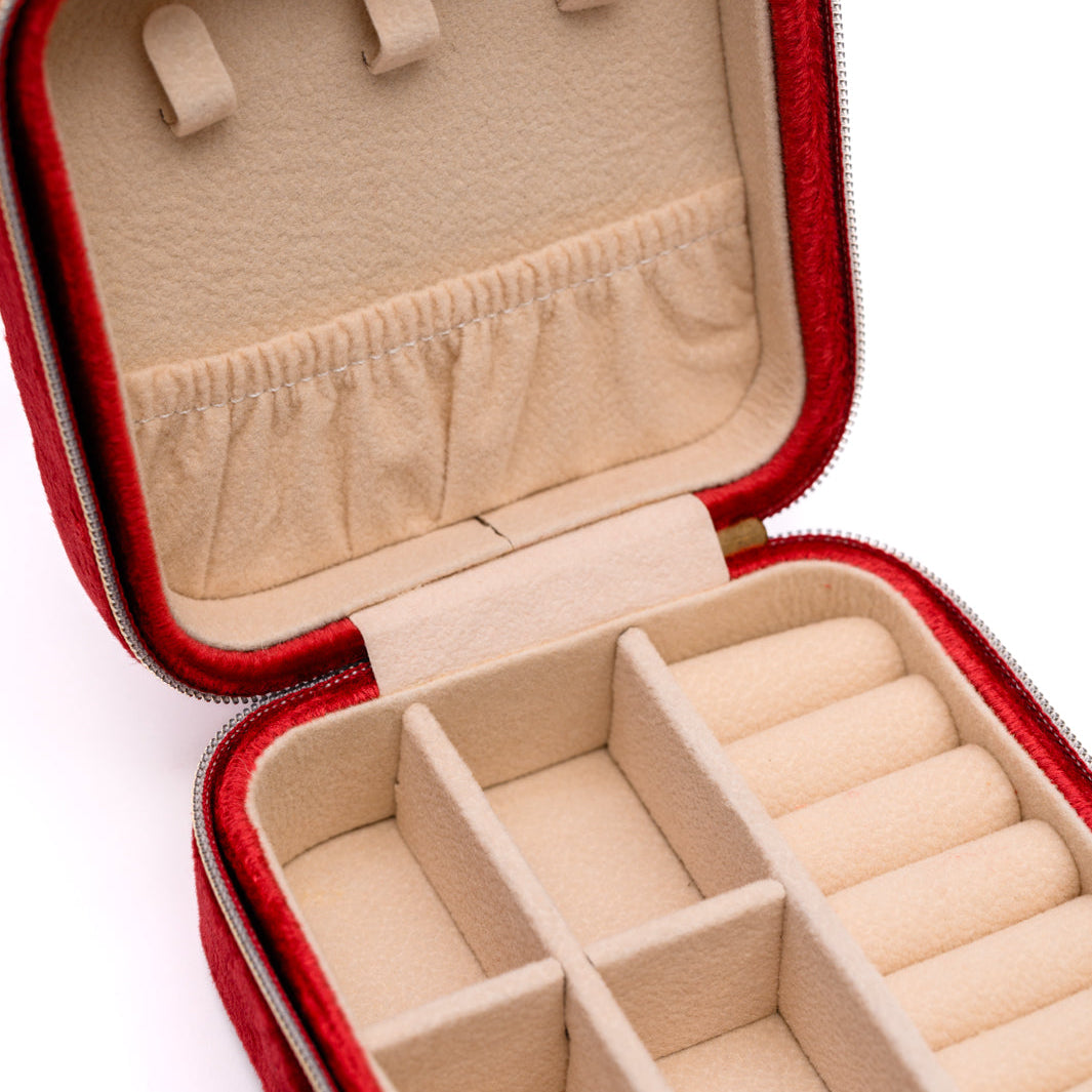 Kept and Carried Velvet Jewelry Box in Red Accessories Ave Shops- Tilden Co.