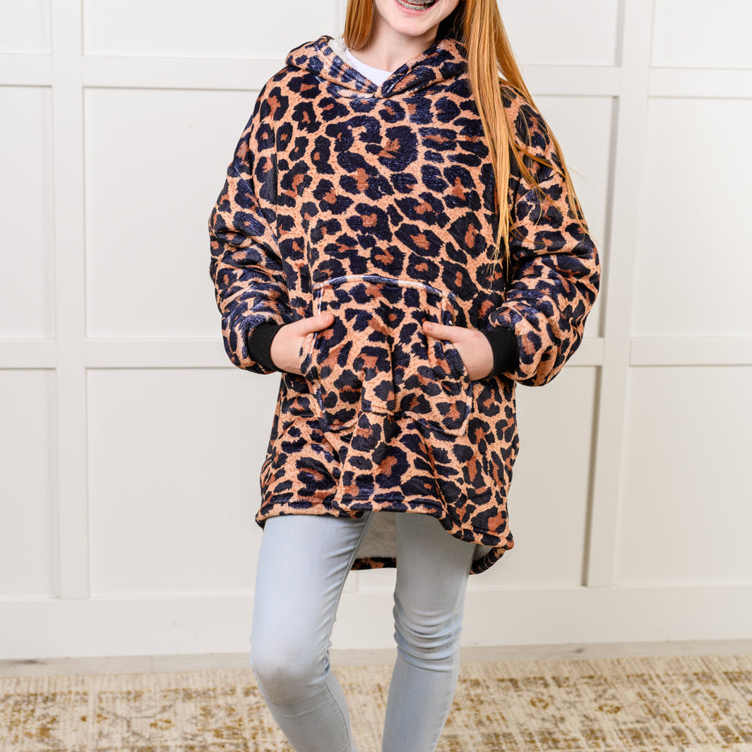 Kids Oversized Hoodie Blanket in Leopard Layers Ave Shops- Tilden Co.