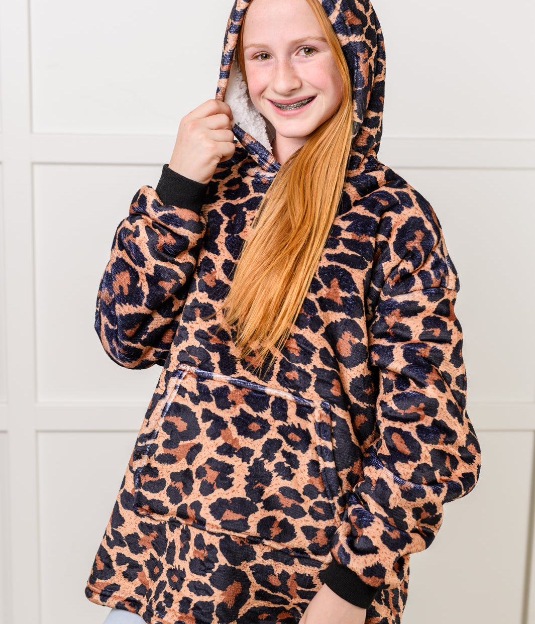 Kids Oversized Hoodie Blanket in Leopard Layers Ave Shops- Tilden Co.