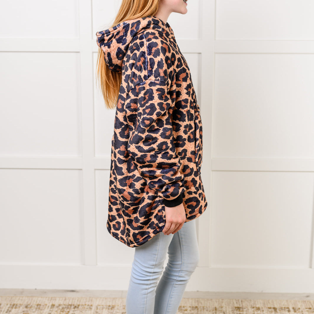 Kids Oversized Hoodie Blanket in Leopard Layers Ave Shops- Tilden Co.