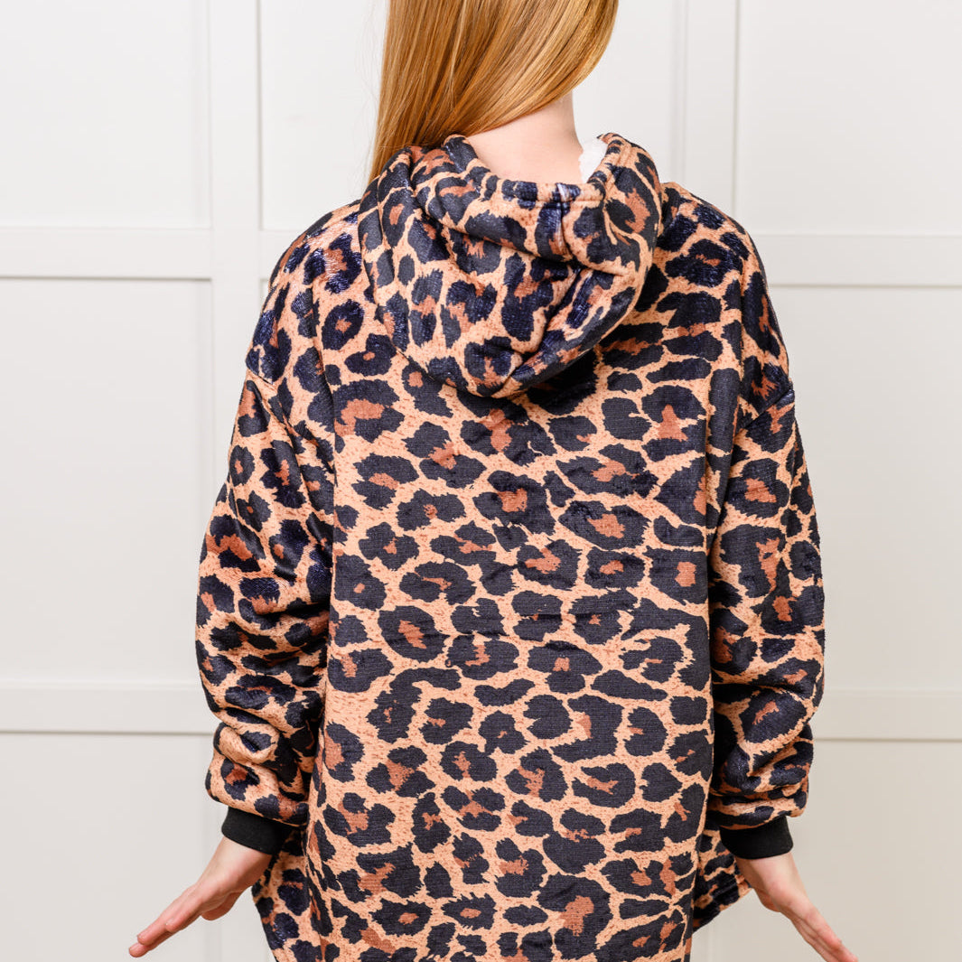 Kids Oversized Hoodie Blanket in Leopard Layers Ave Shops- Tilden Co.