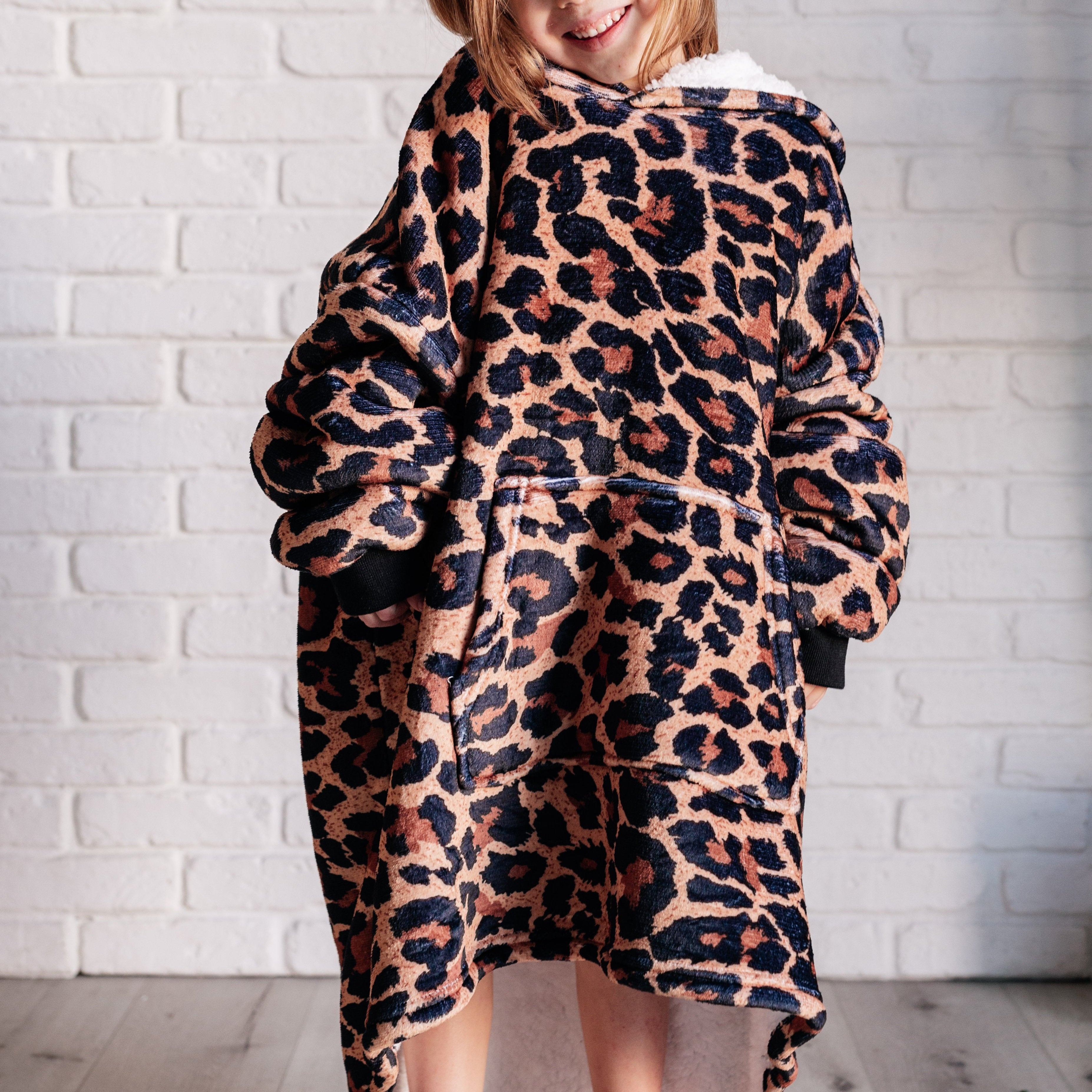 Kids Oversized Hoodie Blanket in Leopard Layers Ave Shops- Tilden Co.