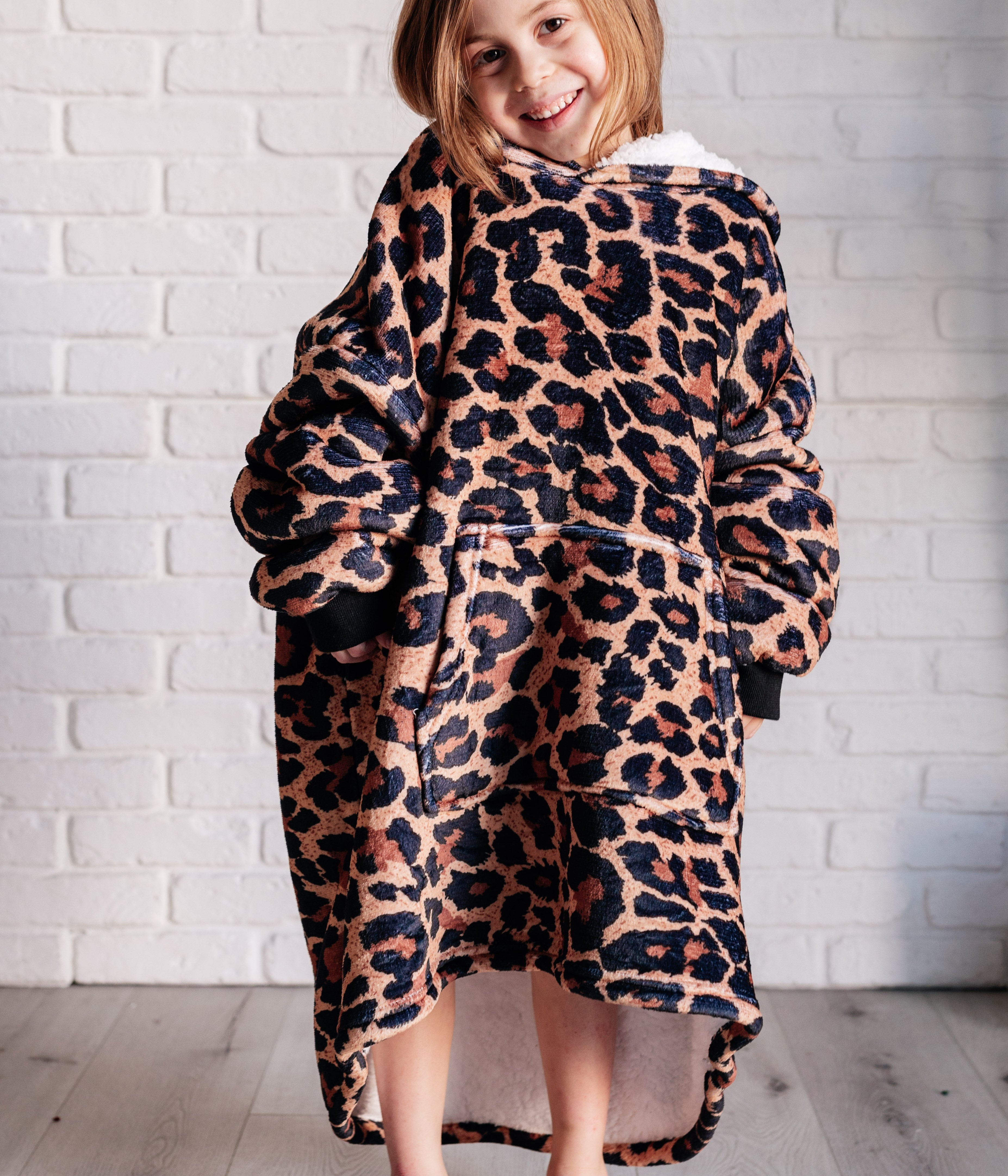 Kids Oversized Hoodie Blanket in Leopard Layers Ave Shops- Tilden Co.