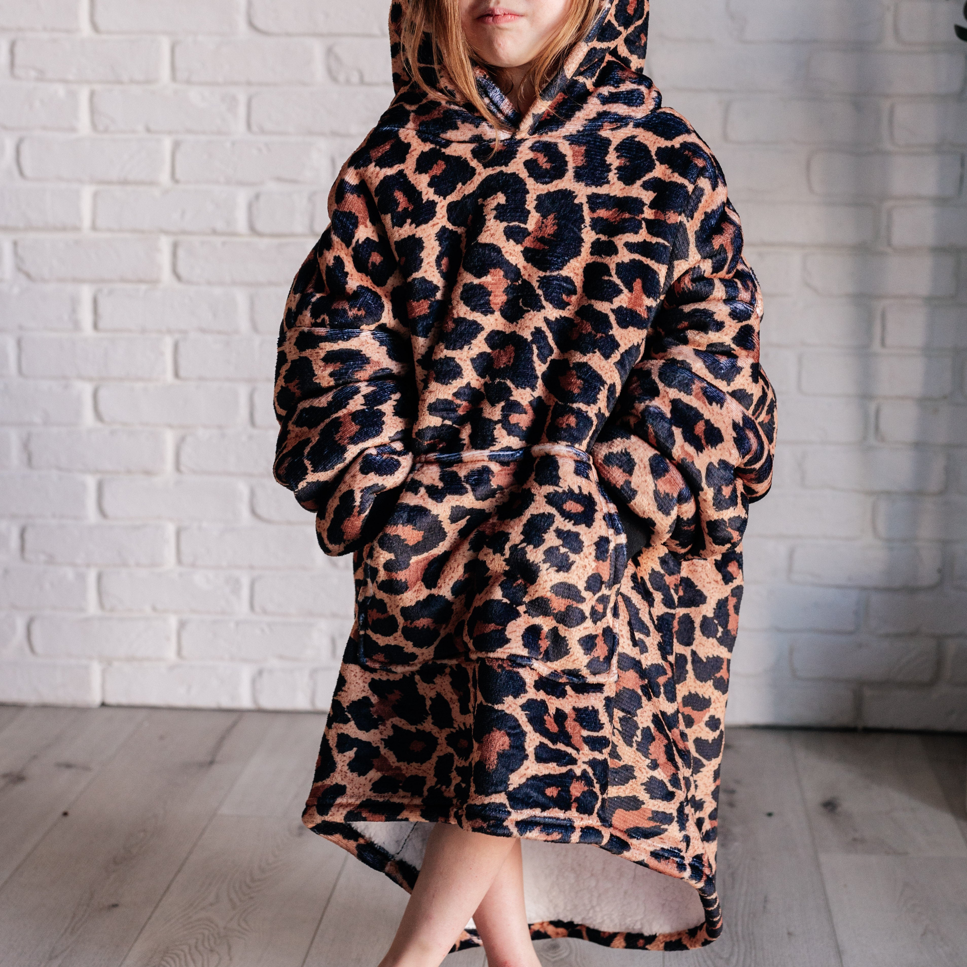 Kids Oversized Hoodie Blanket in Leopard Layers Ave Shops- Tilden Co.