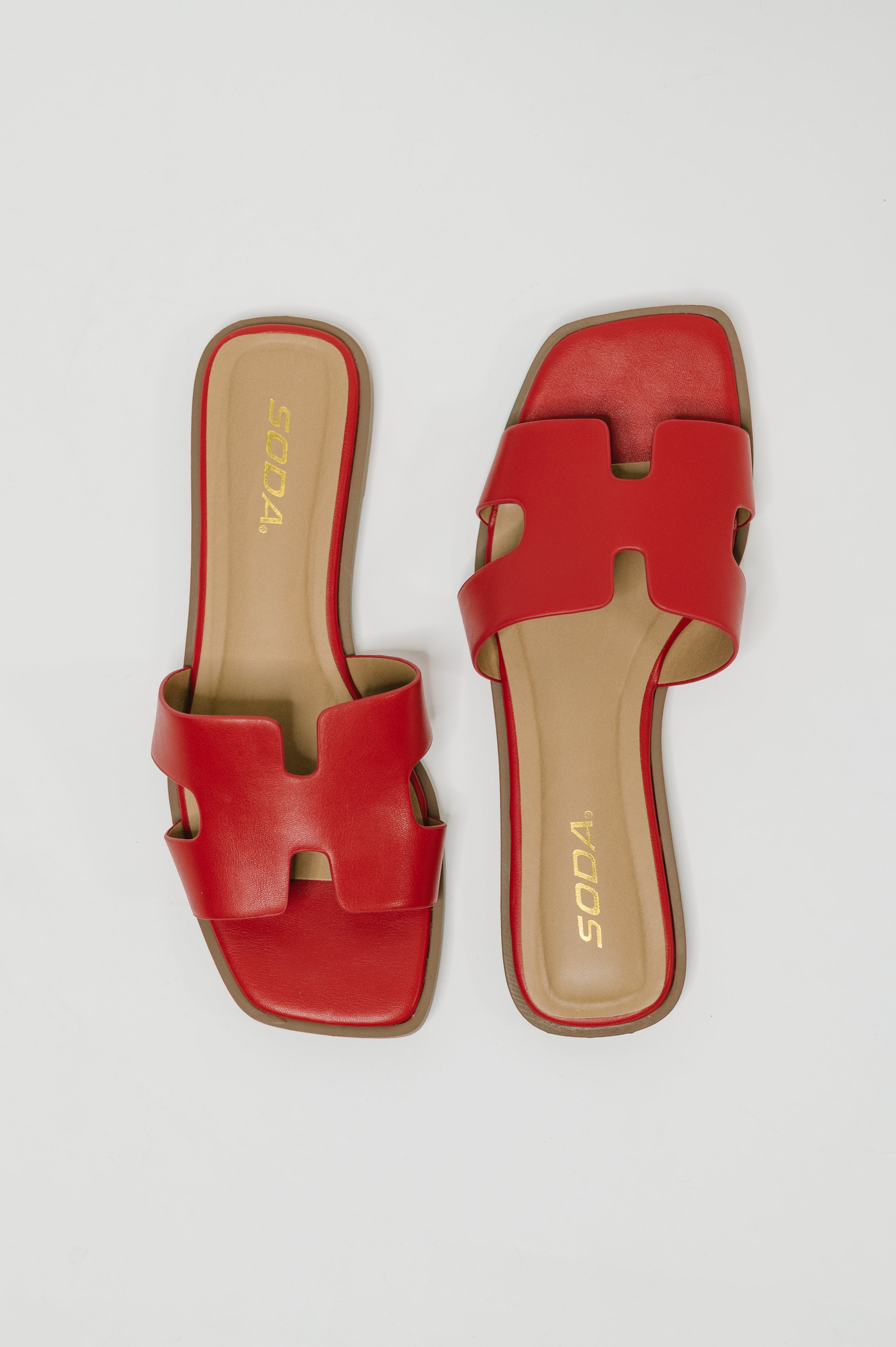 Knit Square Toe Slip on Sandal in Red Womens Ave Shops- Tilden Co.
