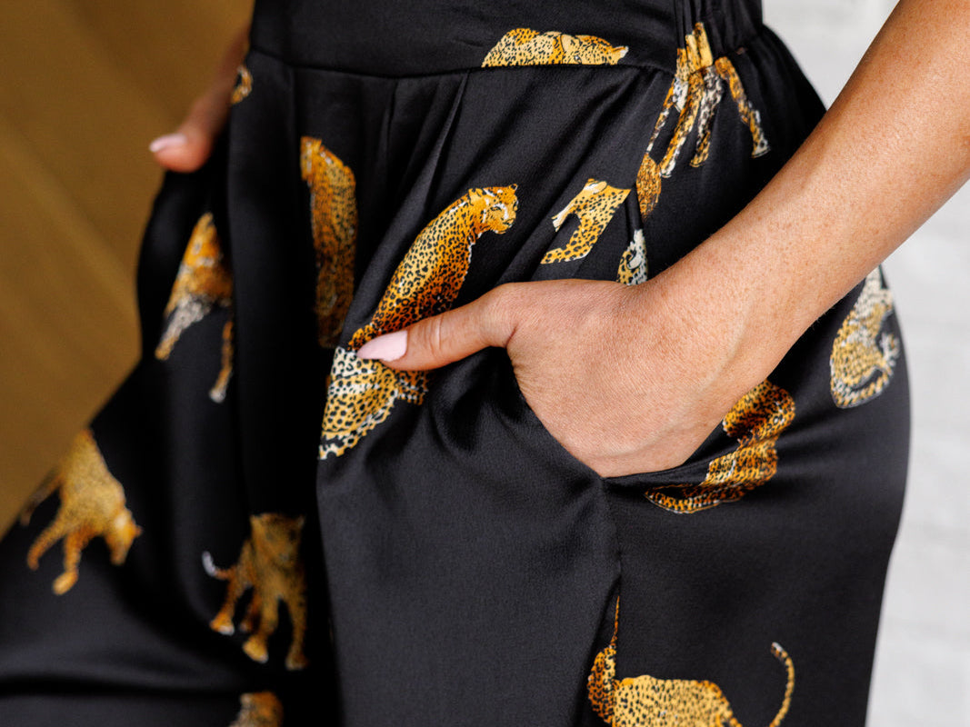 Legendary in Leopard Satin Wide Leg Pants Bottoms Ave Shops- Tilden Co.