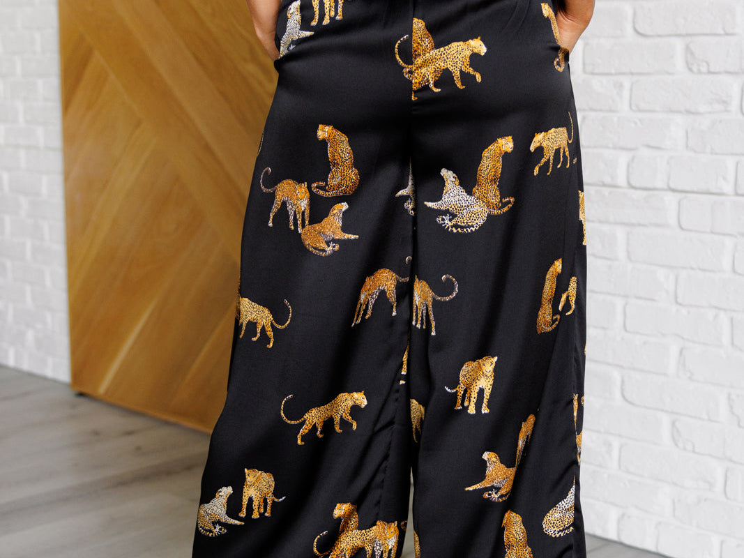 Legendary in Leopard Satin Wide Leg Pants Bottoms Ave Shops- Tilden Co.