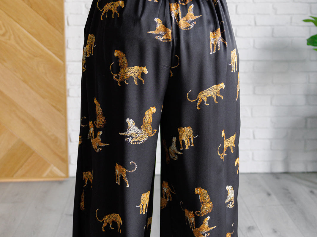Legendary in Leopard Satin Wide Leg Pants Bottoms Ave Shops- Tilden Co.