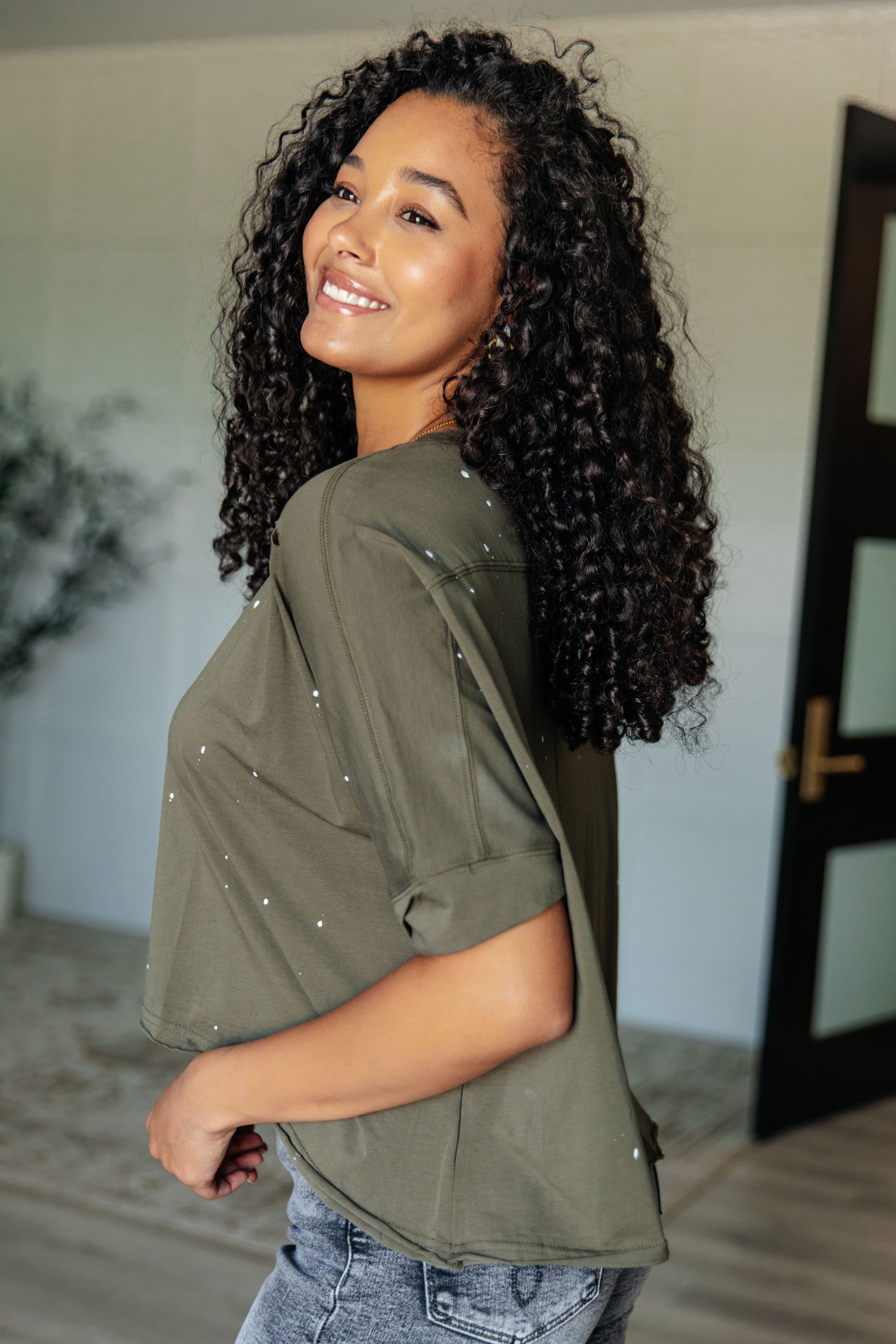 Less Than Stressed Asymmetrical Distressed Top Tops Ave Shops- Tilden Co.