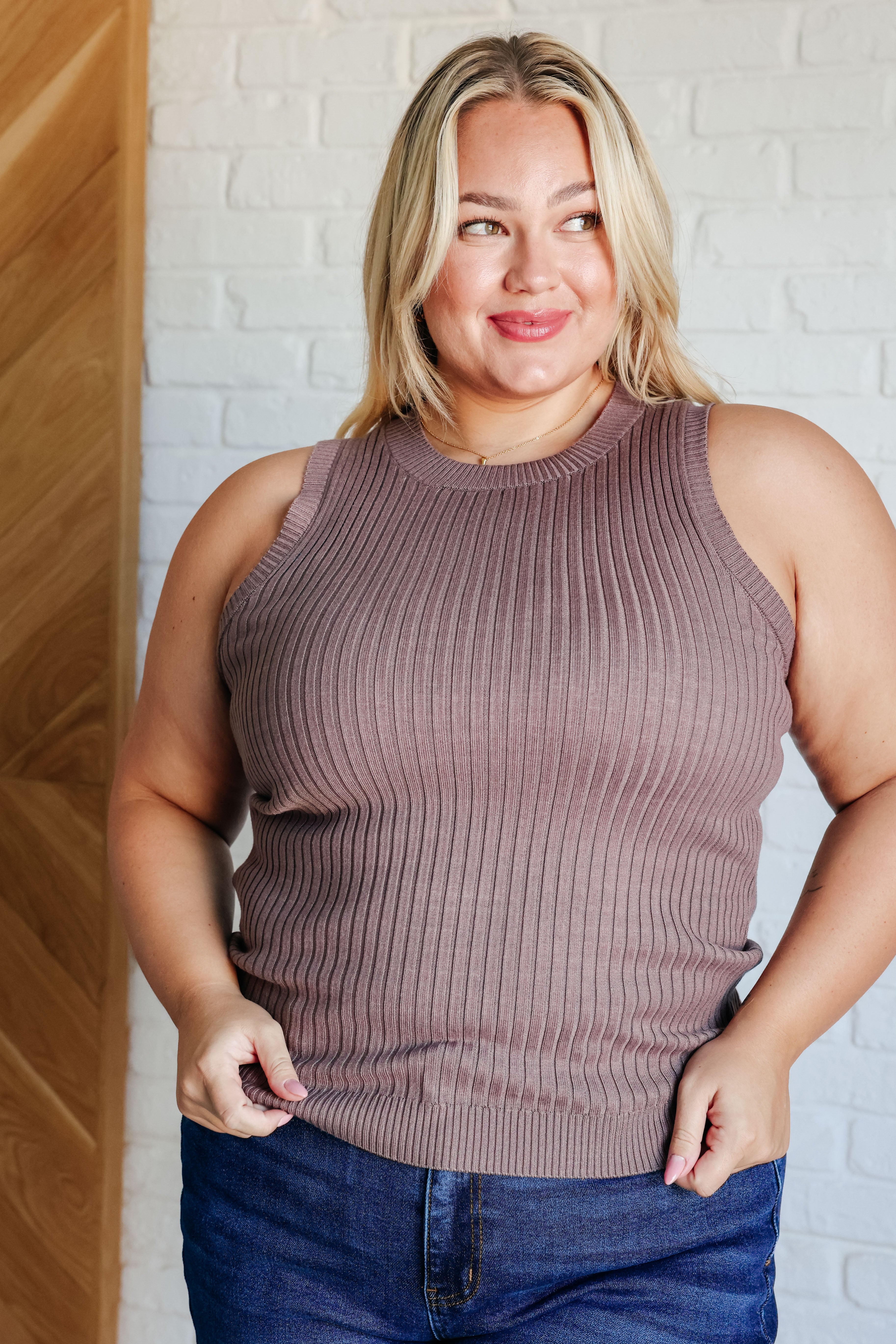 Let Me Hear it Ribbed Sweater Tank Tops Ave Shops- Tilden Co.