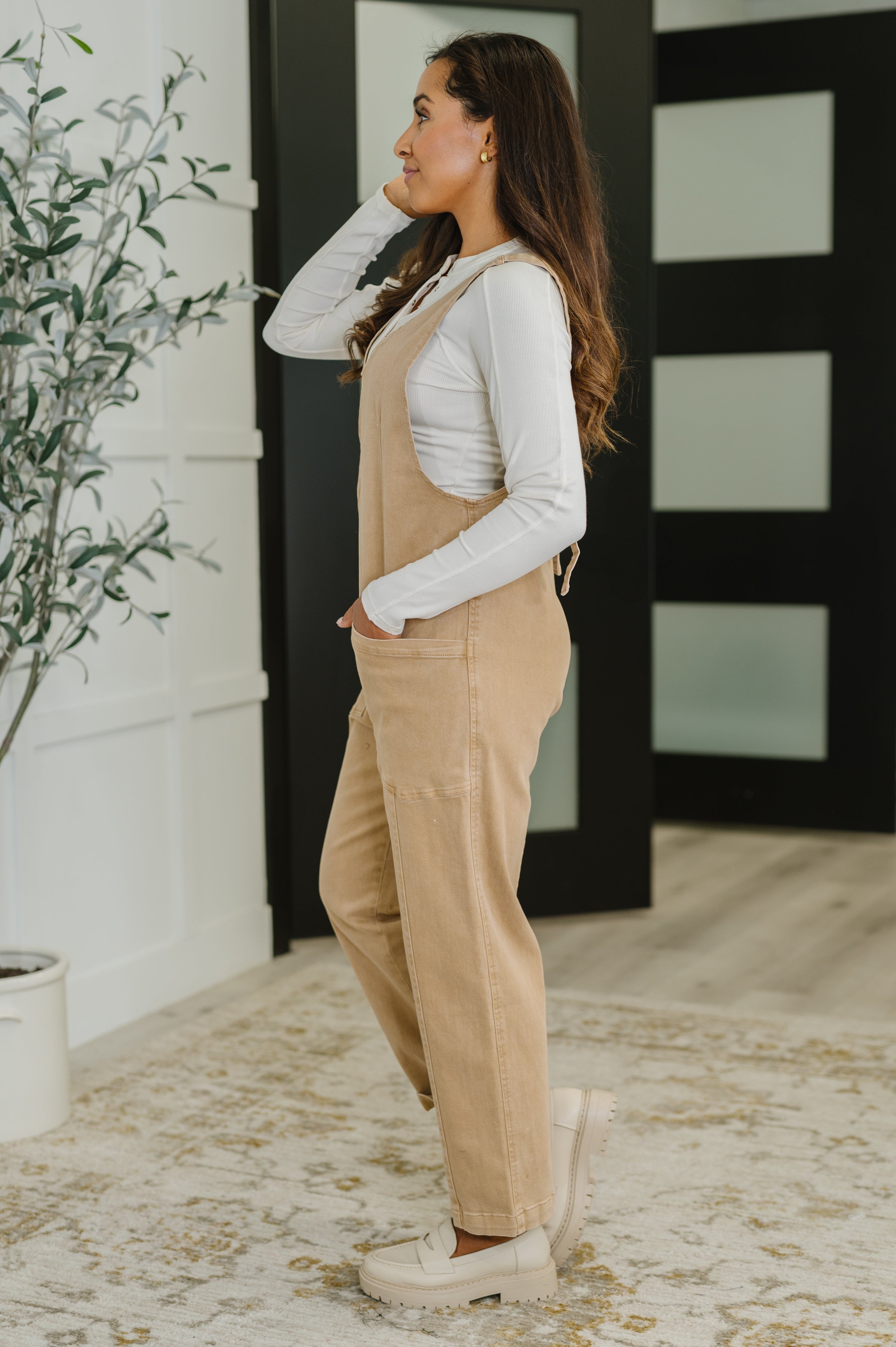 Little Miss Picnic V-Neck Jumpsuit in Brush Womens Ave Shops- Tilden Co.