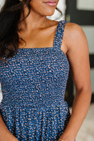 Live Your Best Life Floral Jumpsuit in Blue Floral Womens Ave Shops- Tilden Co.