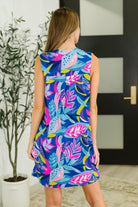 Lizzy Tank Dress in Bright Royal Floral Womens Ave Shops- Tilden Co.