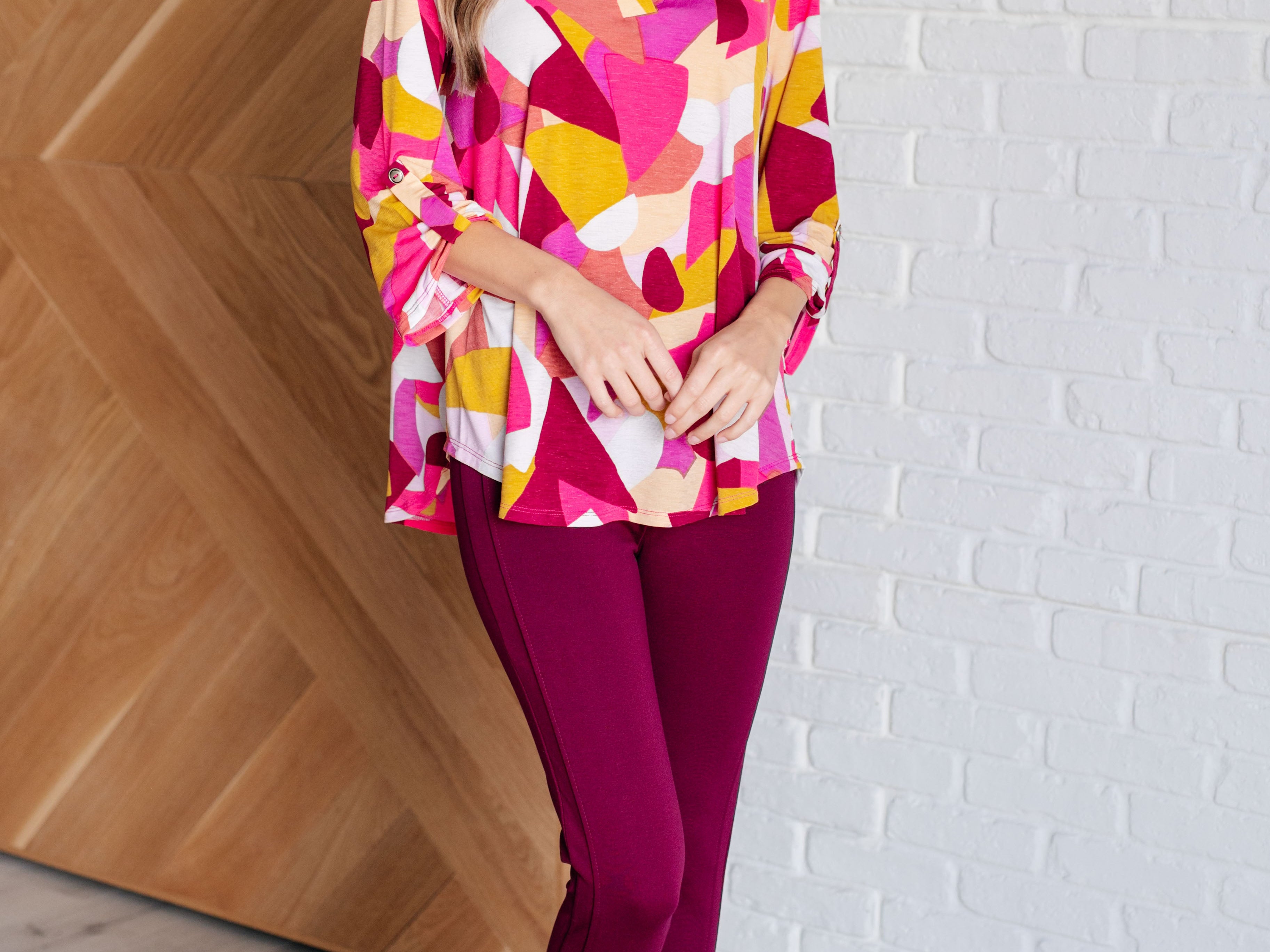 Magic Ankle Crop Skinny Pants in Wine Bottoms Ave Shops- Tilden Co.