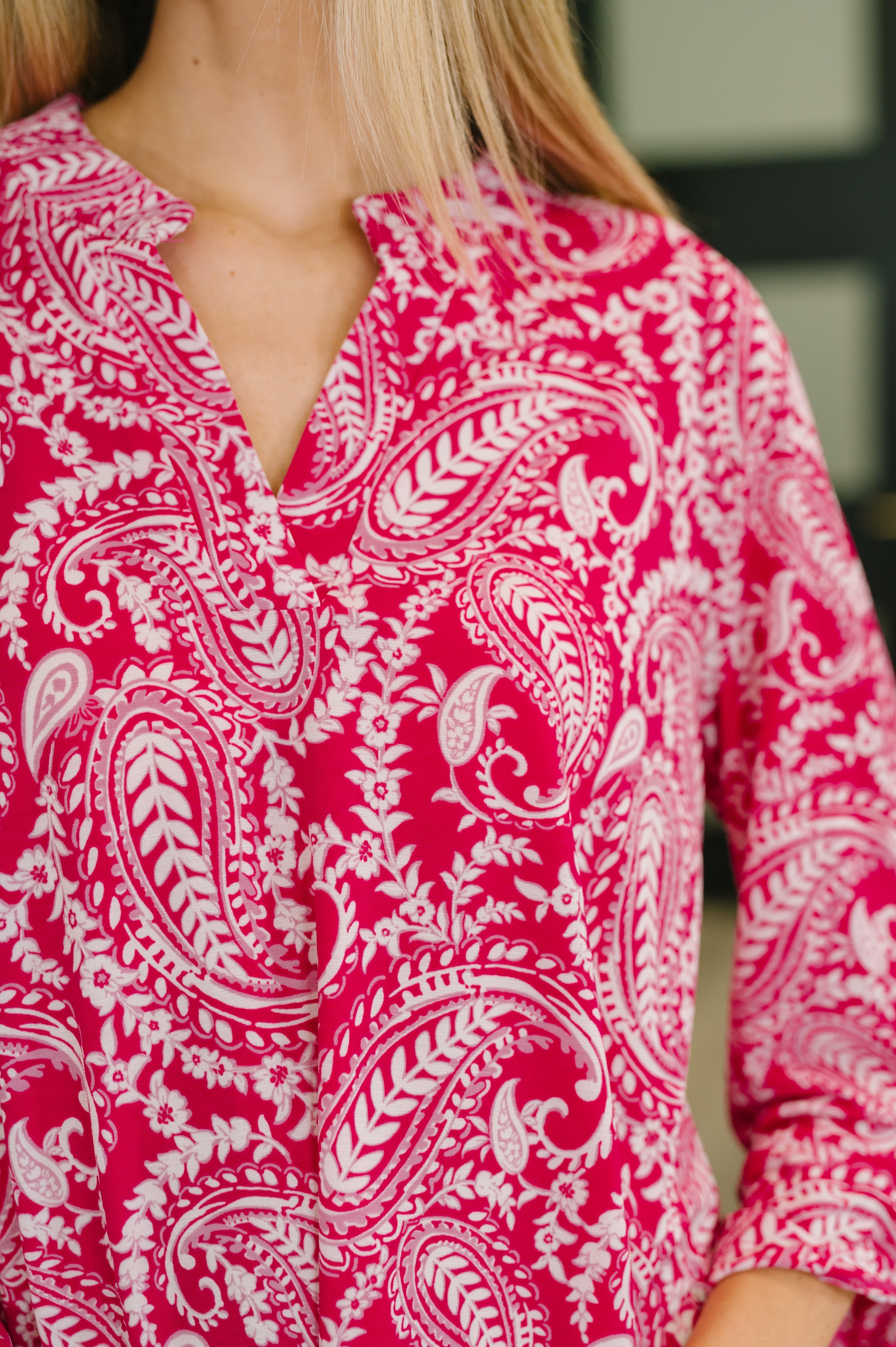 Lizzy Top in Pink Paisley T-Shirt Ave Shops- Tilden Co.
