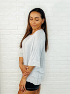 Loosely Speaking Oversized Basic Top in Lt Grey Womens Ave Shops- Tilden Co.