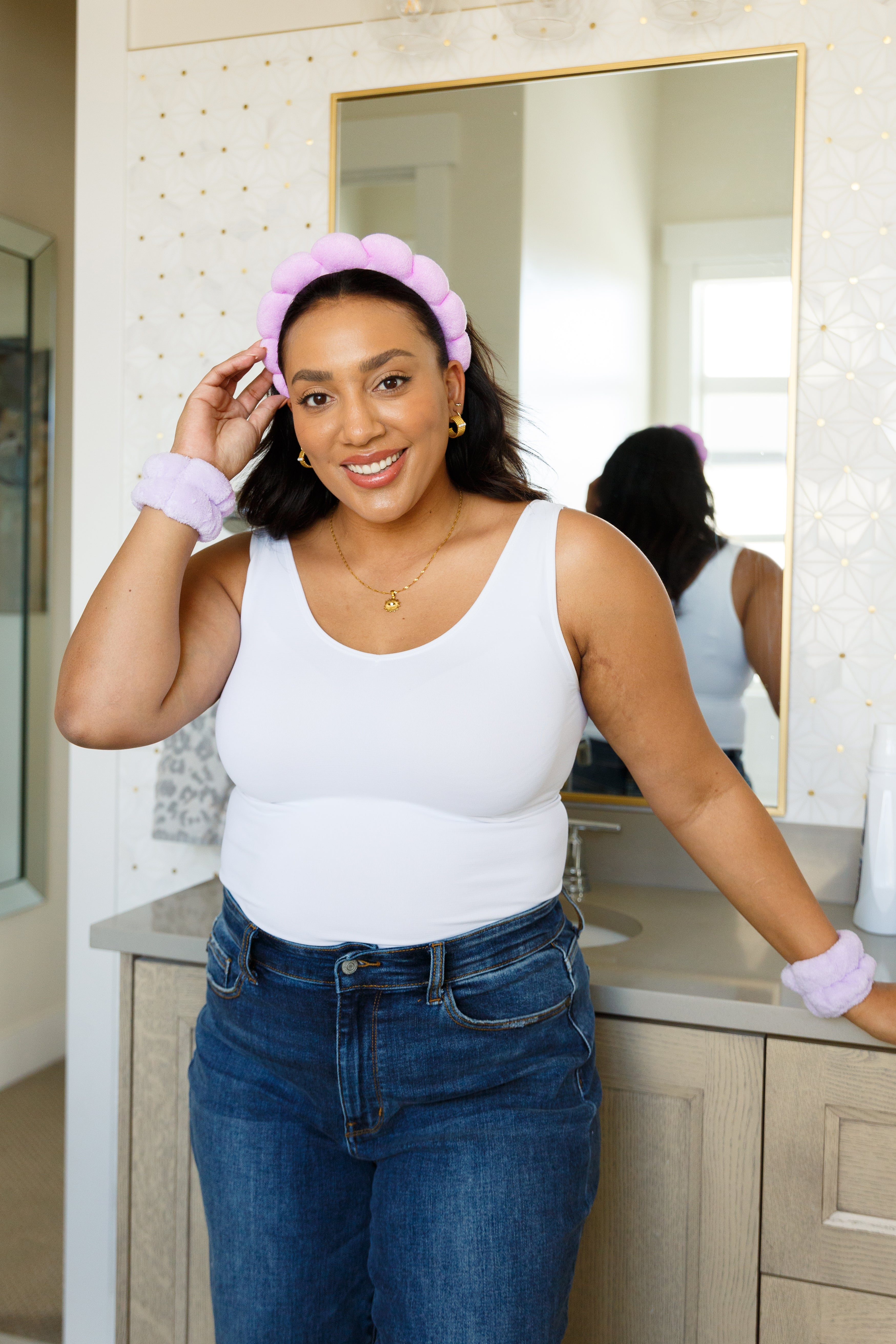 Lost in the Moment Headband and Wristband Set in Purple Health & Beauty Ave Shops- Tilden Co.