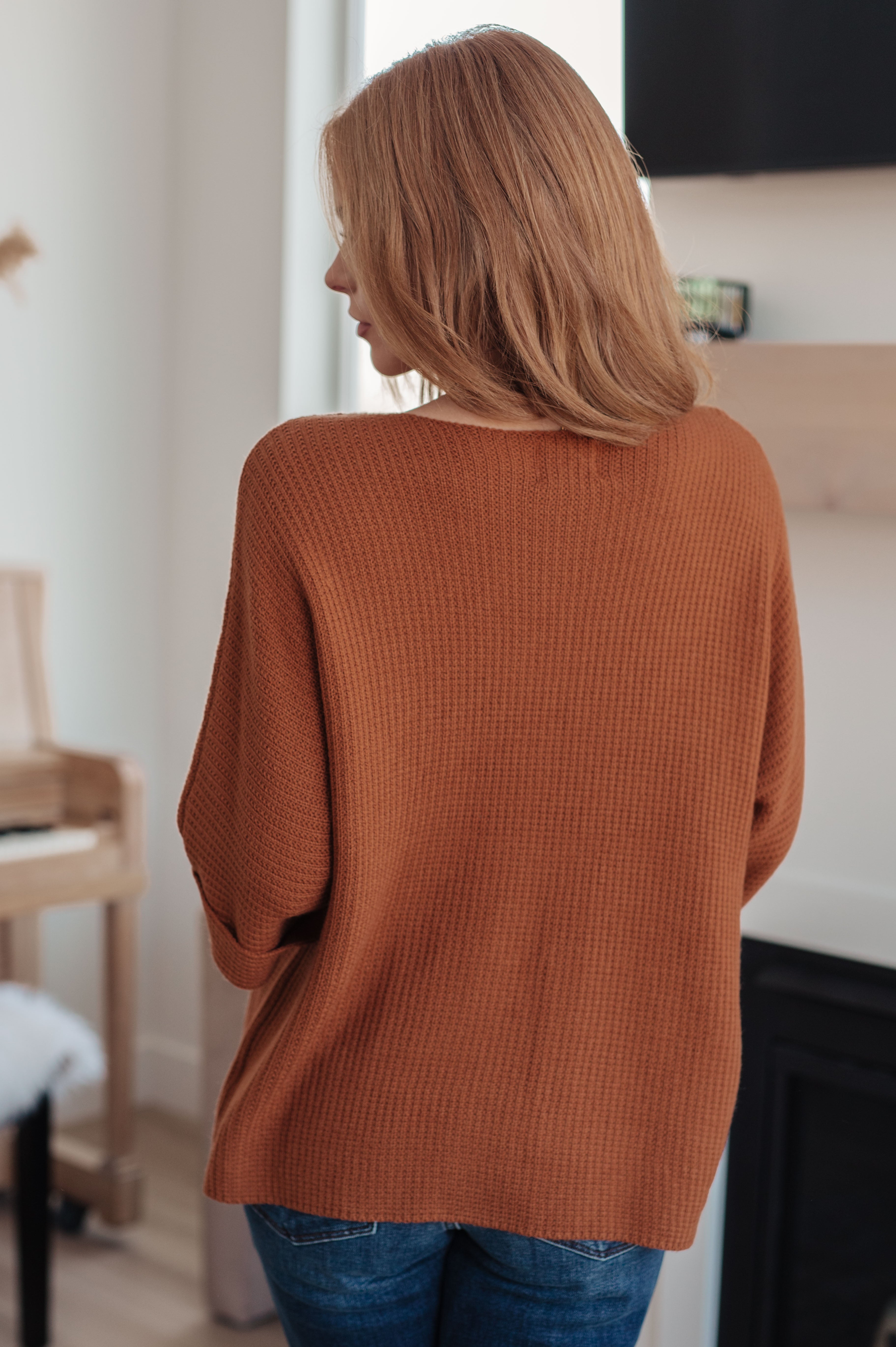 Lotta Love Knitted Sweater Top in Rust Tops Ave Shops- Tilden Co.