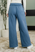 Lounge Line Wide Leg Sweats in Dusty Blue Womens Ave Shops- Tilden Co.