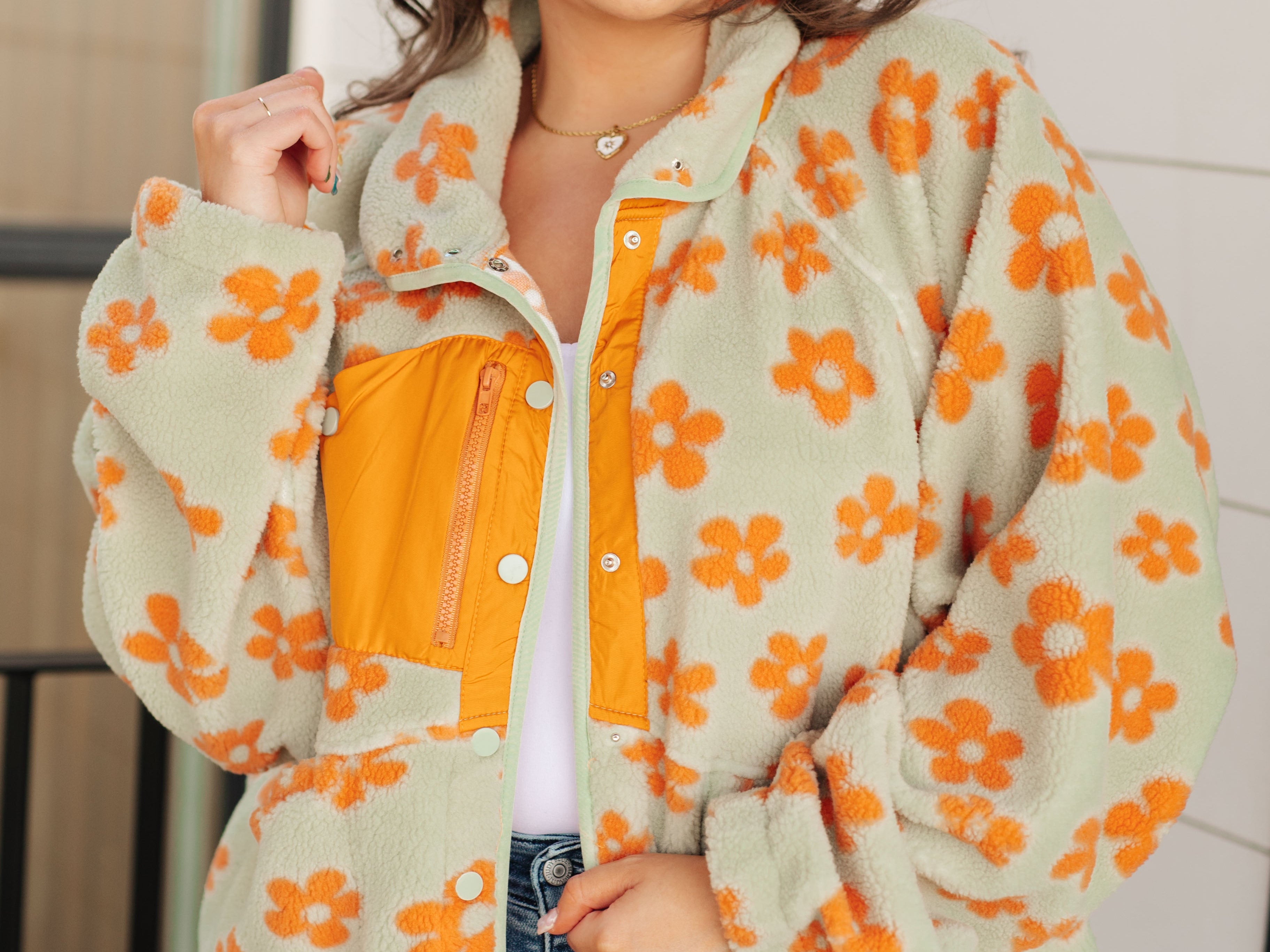 Love It Don't Leave It Floral Fleece Jacket Layers Ave Shops- Tilden Co.