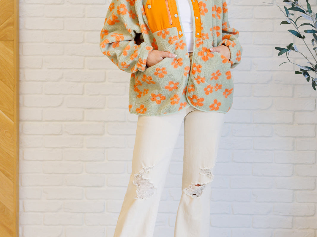 Love It Don't Leave It Floral Fleece Jacket Layers Ave Shops- Tilden Co.