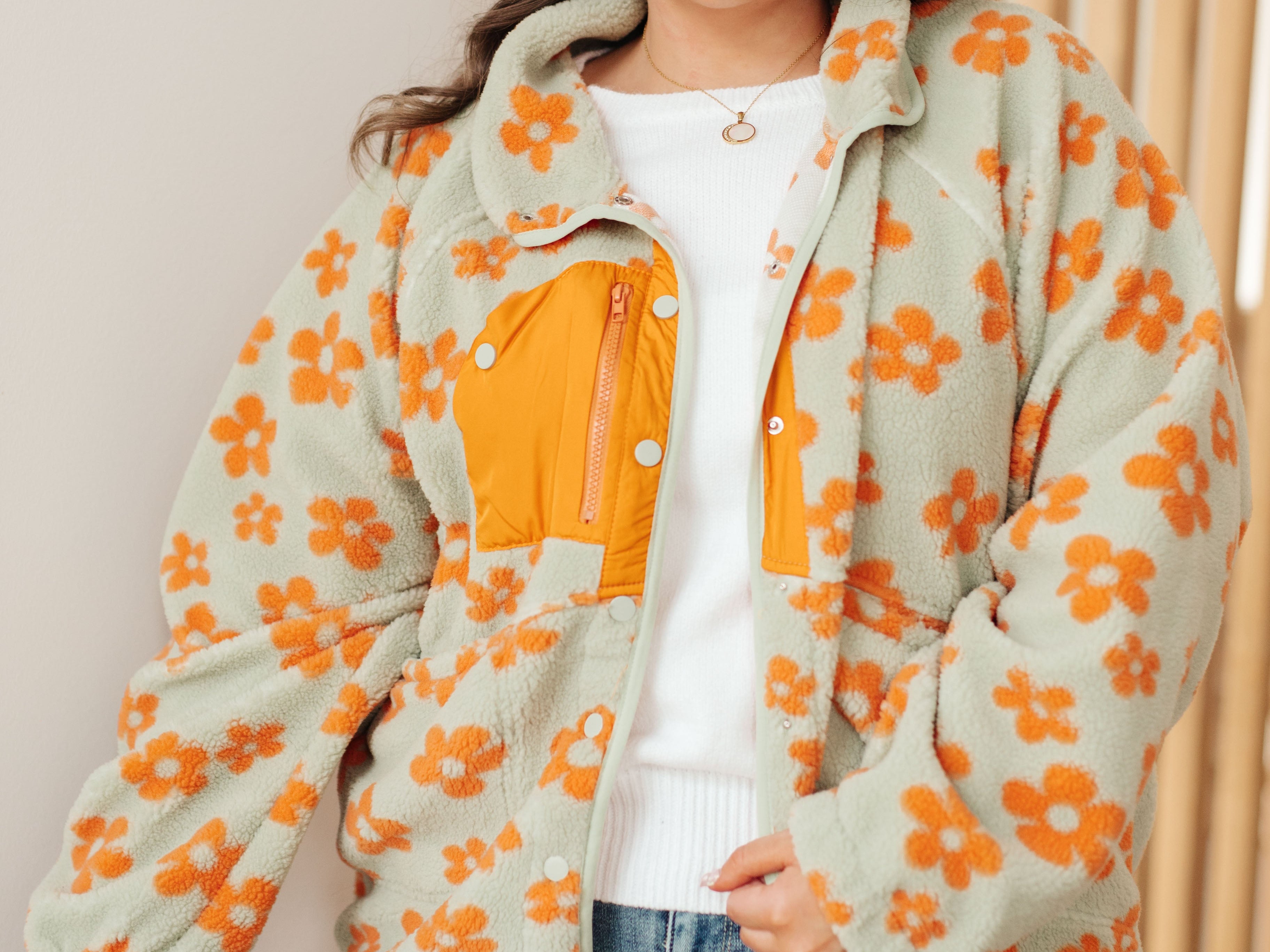 Love It Don't Leave It Floral Fleece Jacket Layers Ave Shops- Tilden Co.
