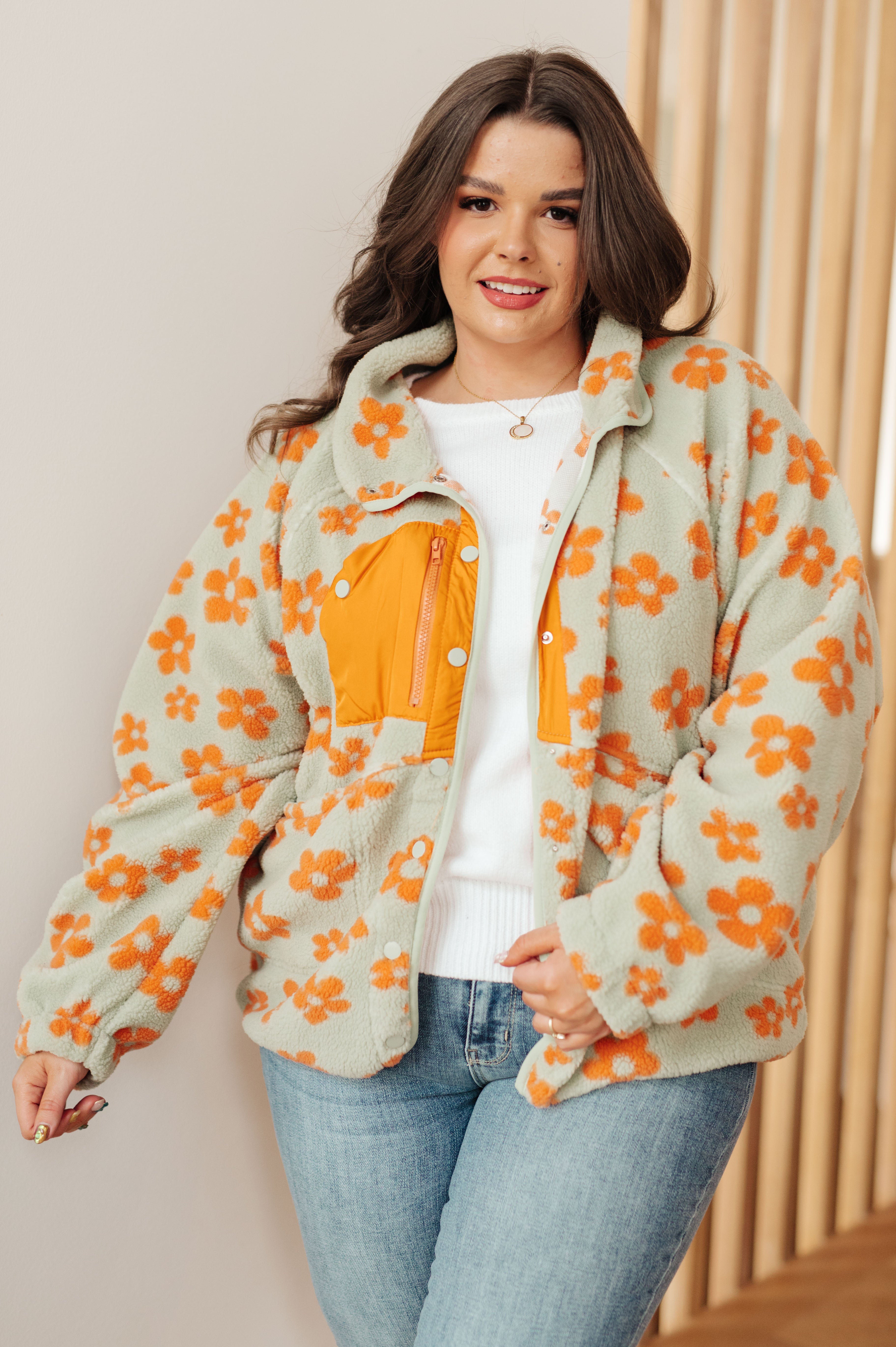 Love It Don't Leave It Floral Fleece Jacket Layers Ave Shops- Tilden Co.